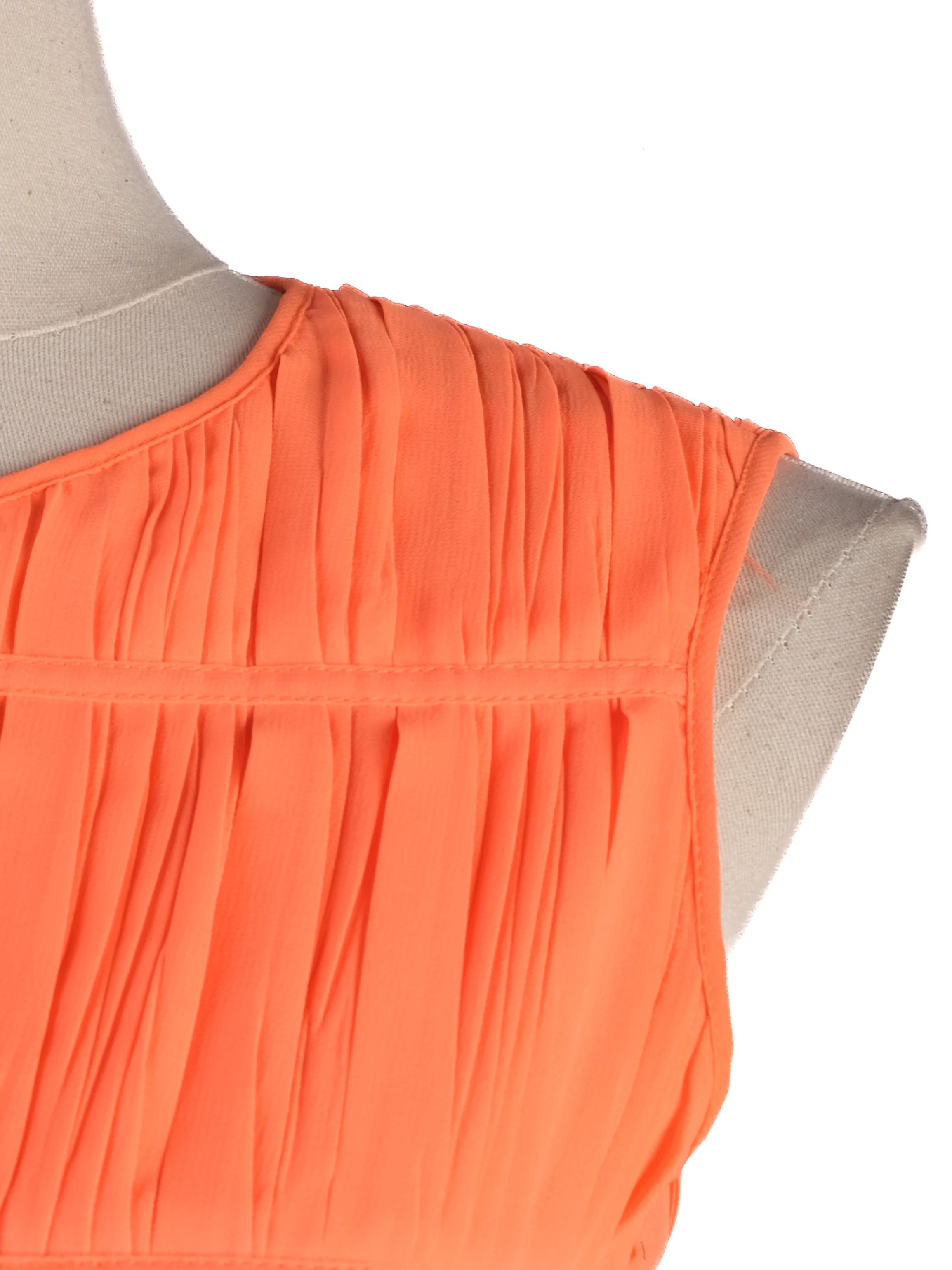 Excellent Blumarine Orange Sleeveless Pleated Dress Size M