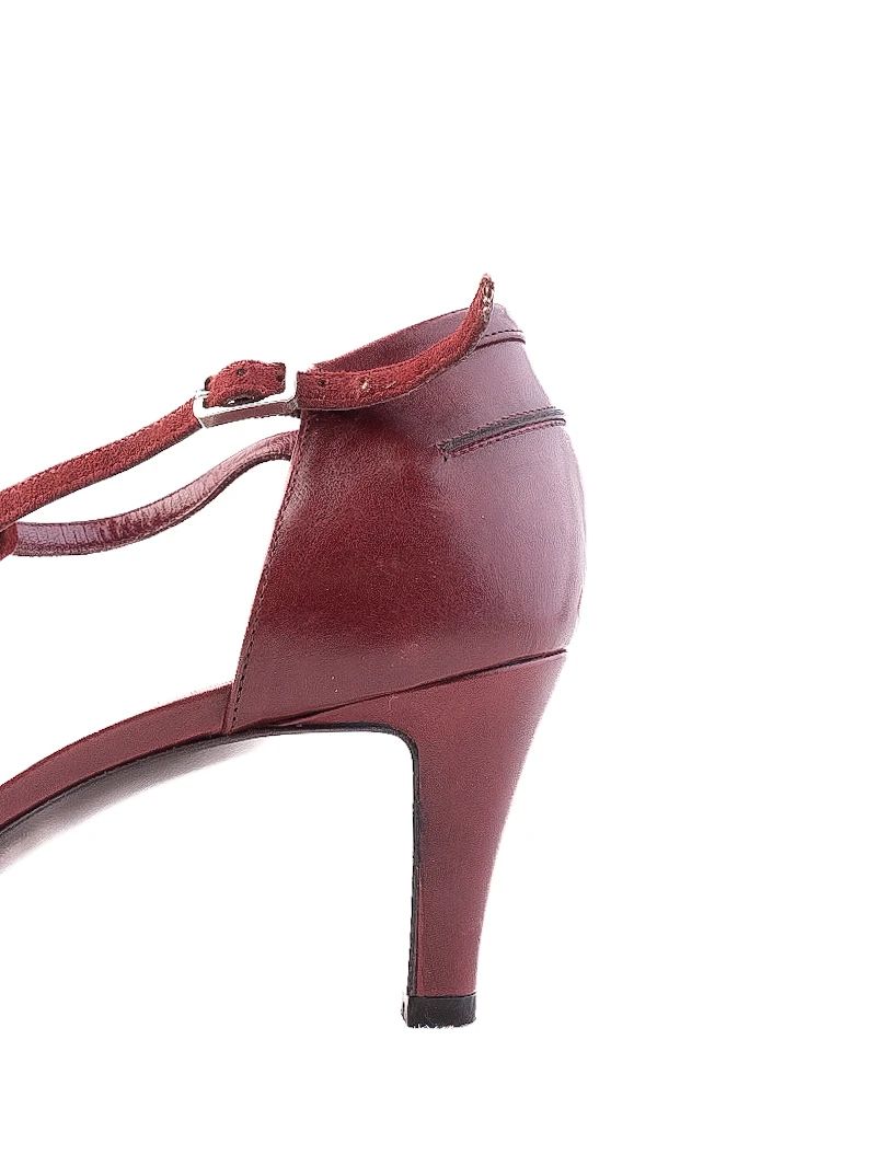Excellent Bally Red High-Heeled Shoes Genuine Suede Size 37