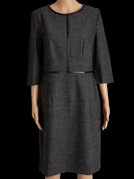 Good Hugo Boss Gray Cotton Dress Size M with Three-Quarter Sleeves