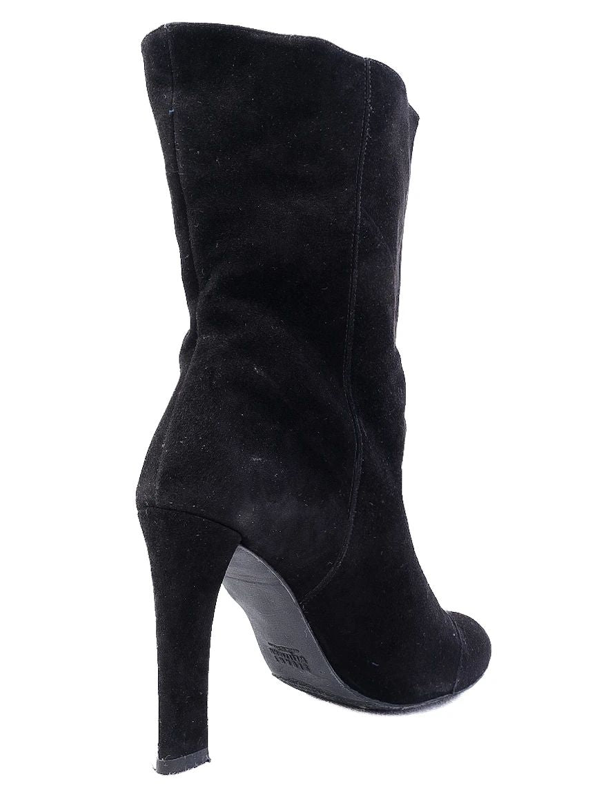 Excellent Stuart Weitzman Black Leather High-Heeled Boots Size 40