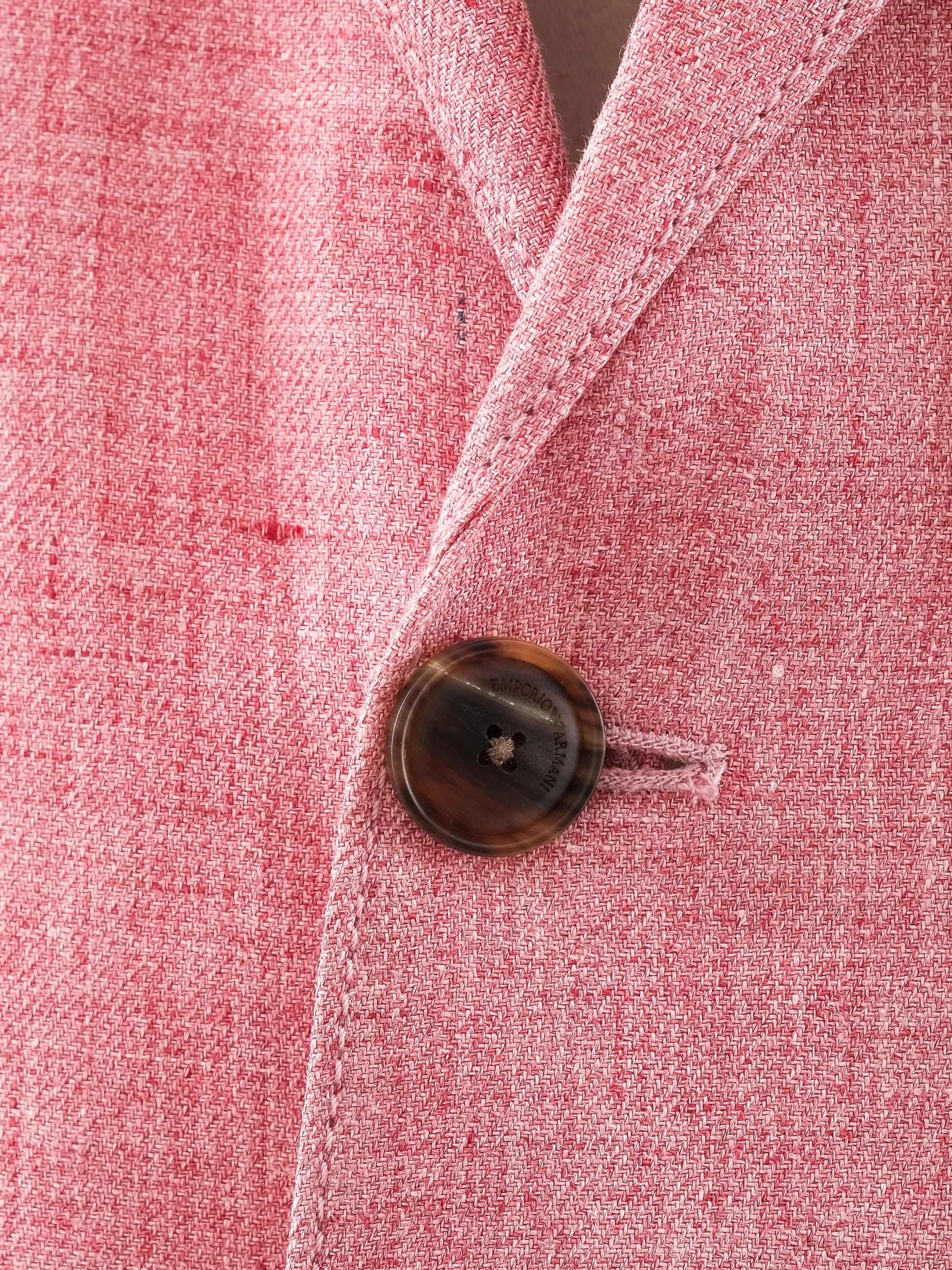 Excellent Emporio Armani Pink Blazer Size L Textured Fabric