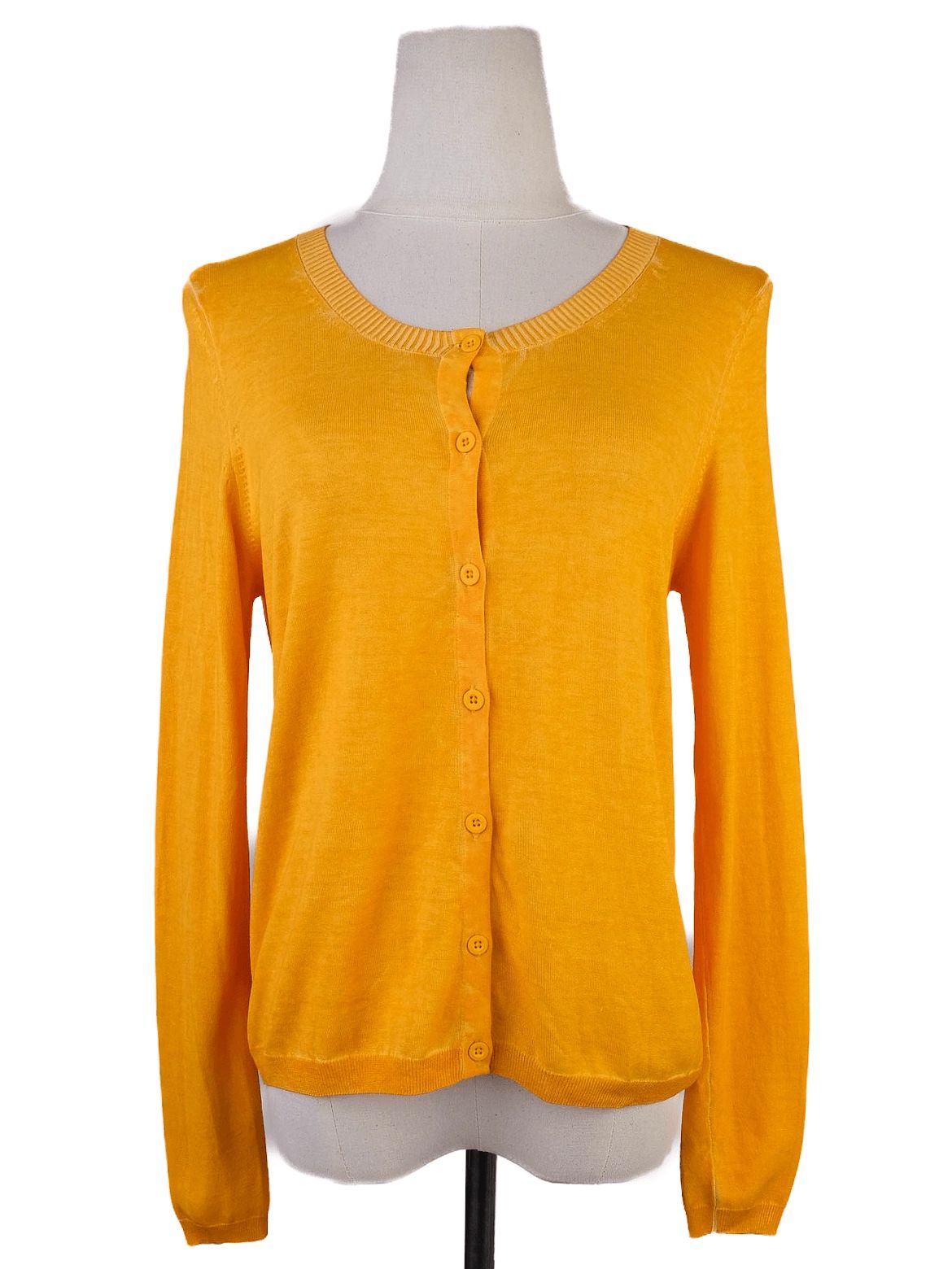 Excellent Purotatto Yellow Silk Knitted Cardigan for Women