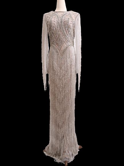 Excellent Terani Couture Long Sleeve Gown Combined Color Polyester