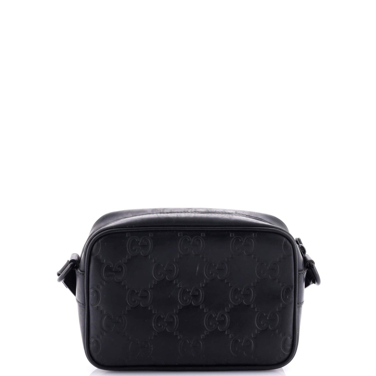Gucci Front Zip Crossbody Gg Rubber Effect Leather Mini
