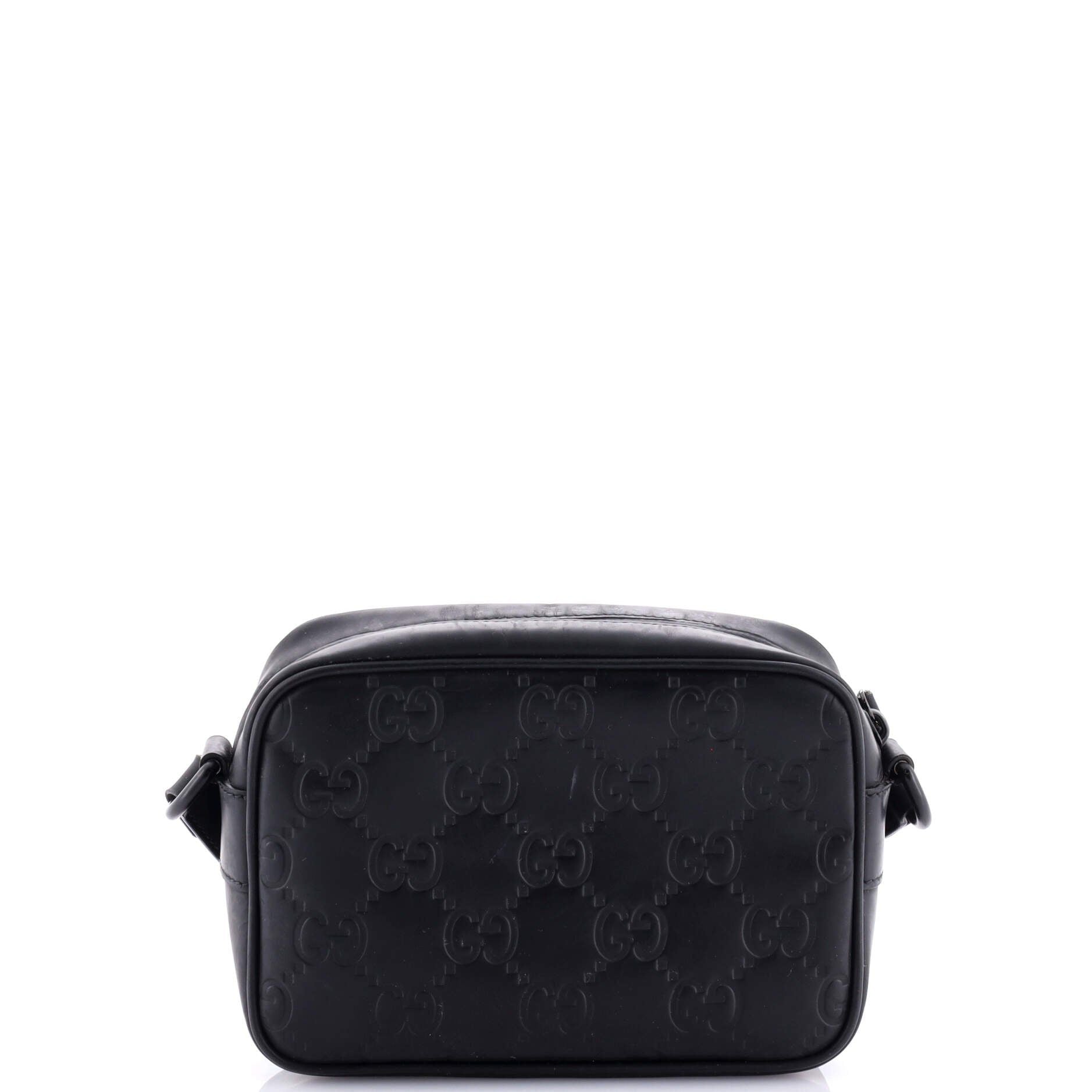 Gucci Front Zip Crossbody Gg Rubber Effect Leather Mini