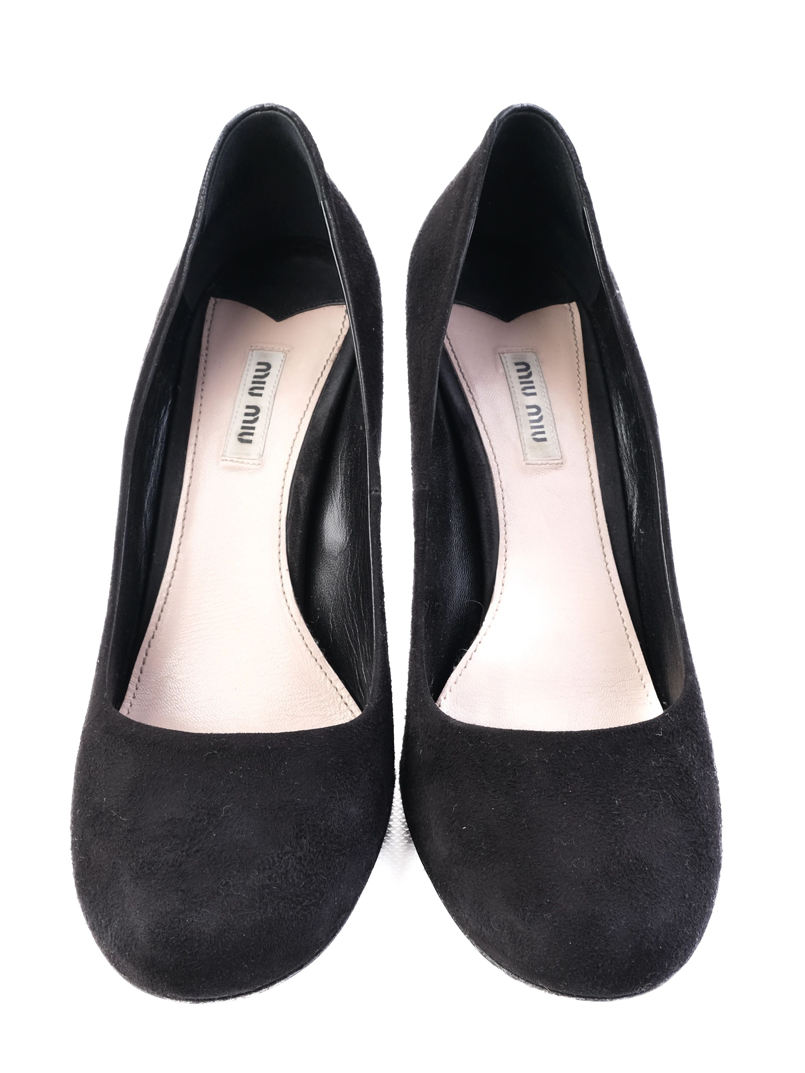 Excellent Miu Miu Black High-Heeled Stiletto Shoes Size 41.5 Leather