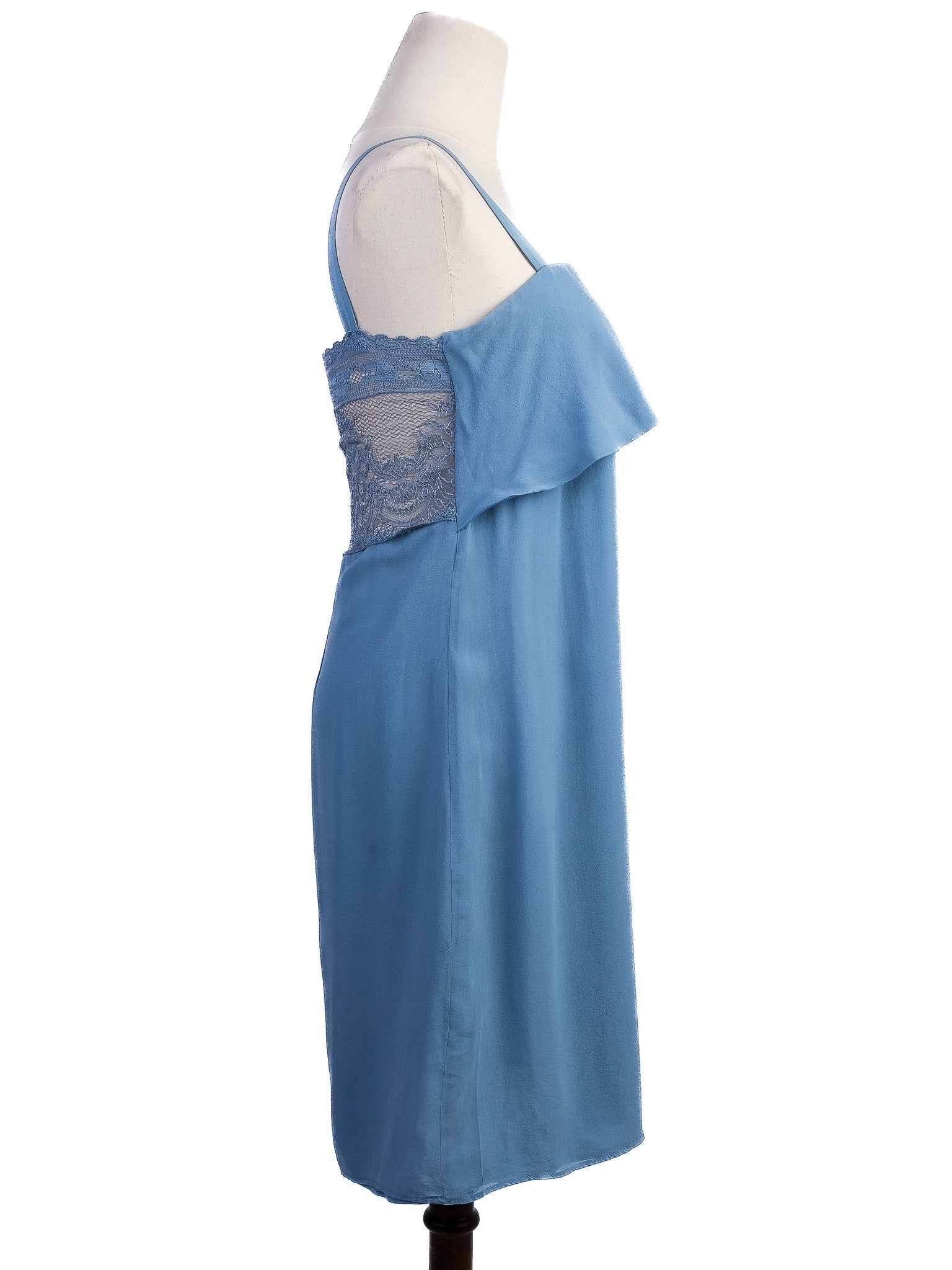 Liu Jo Blue Lace Detail Dress Size L Excellent Condition