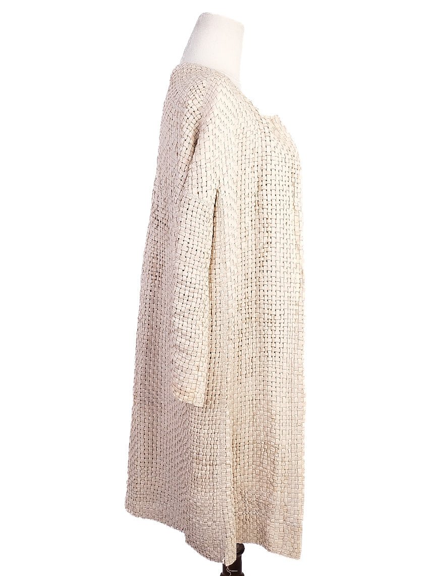 EXCELLENT Kaufmanfranco White Leather Textured Coat Size S