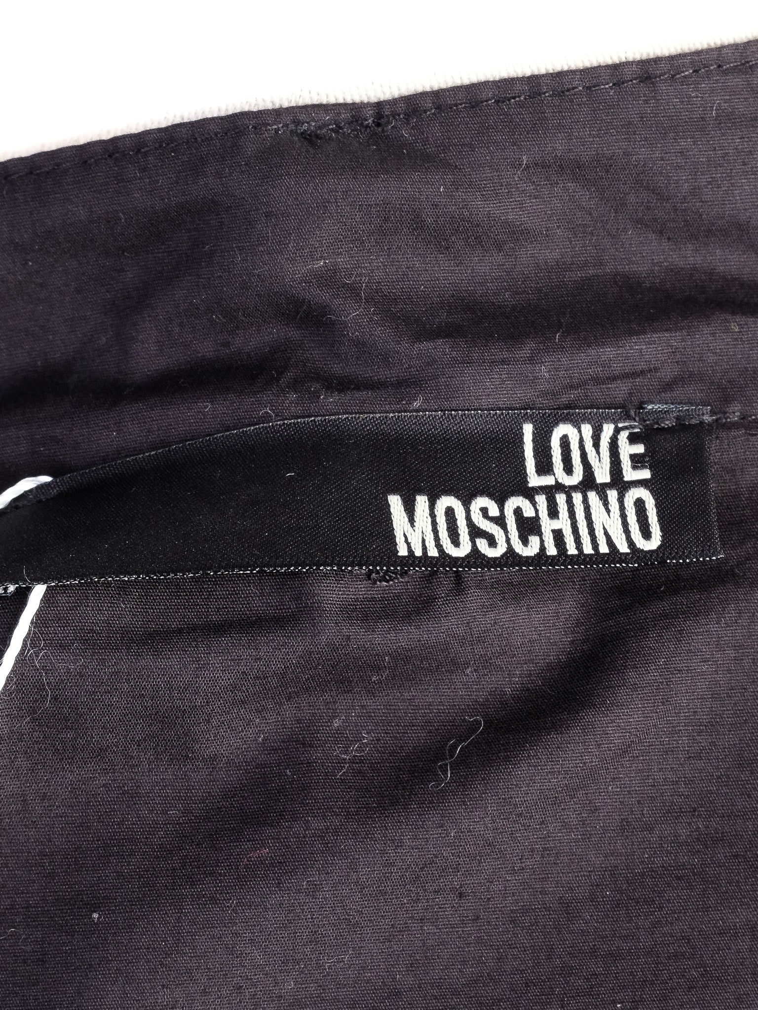 Excellent Love Moschino Black Cotton Long Sleeve Shirt with Tie