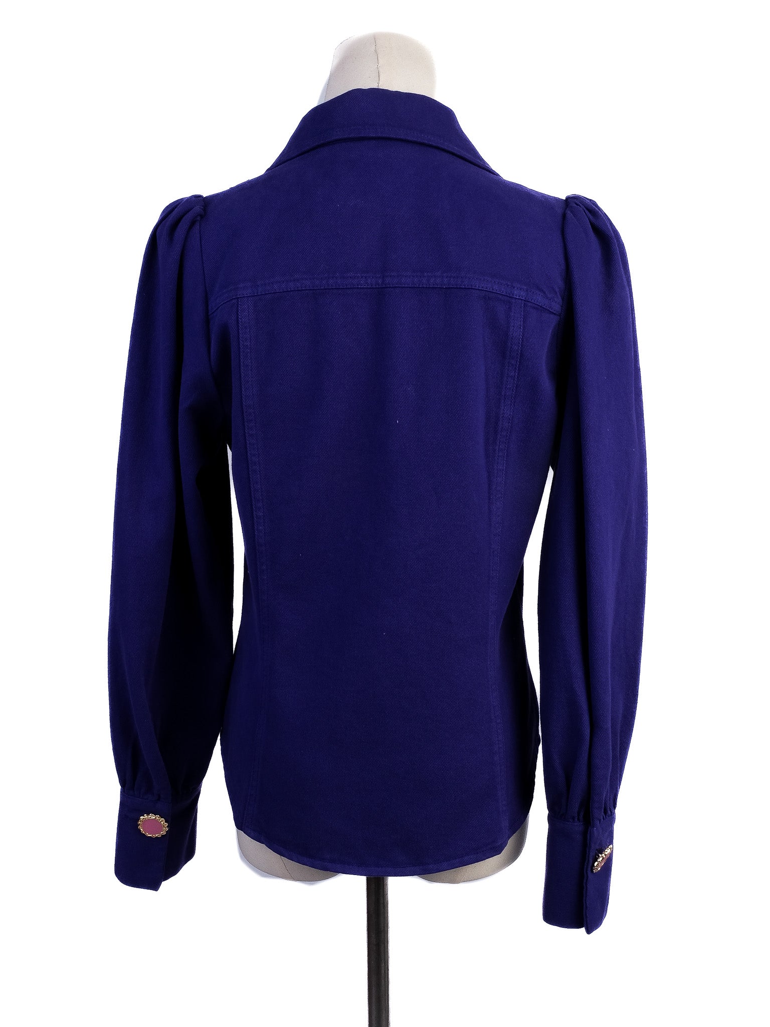 Excellent Uterque Purple Velvet Jacket with Decorative Buttons Size S