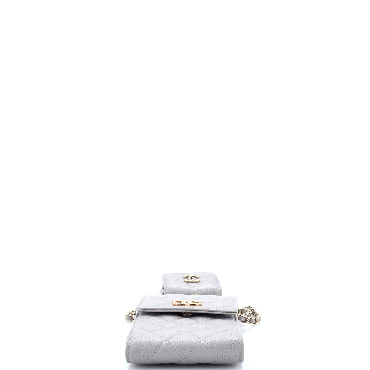 Chanel Textured Cc Flap Phone Holder Crossbody Bag With Airpods Pro Case Quilted Caviar