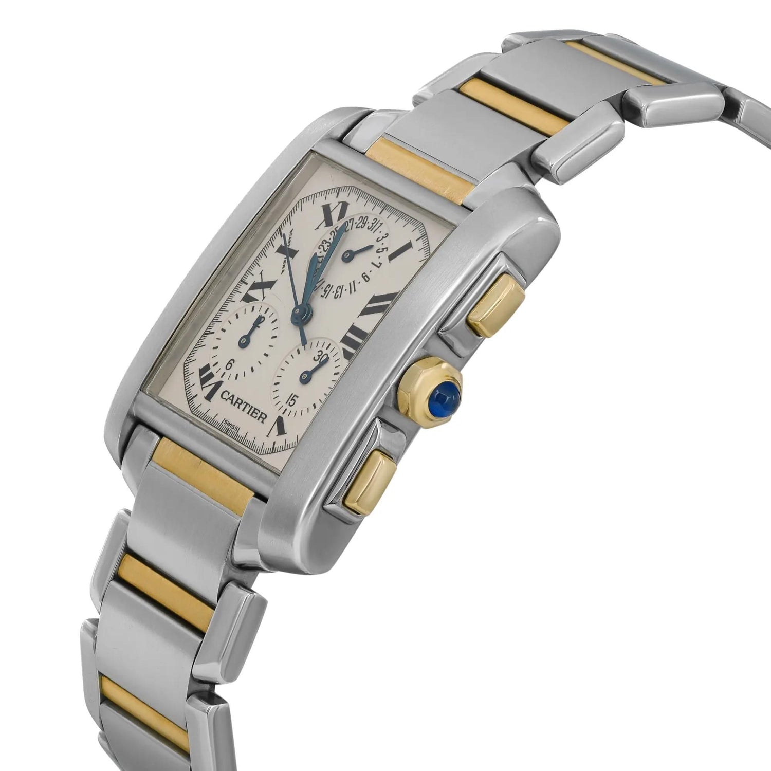 Cartier Tank Francaise Chronoflex Gold Steel Quartz Watch 2303 W51004Q4