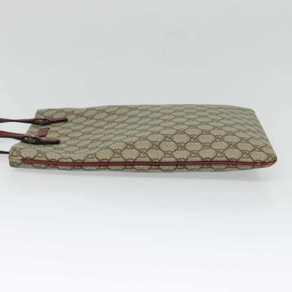 Gucci Gg Supreme Hand Bag Pvc Beige Silver 117551 Auth