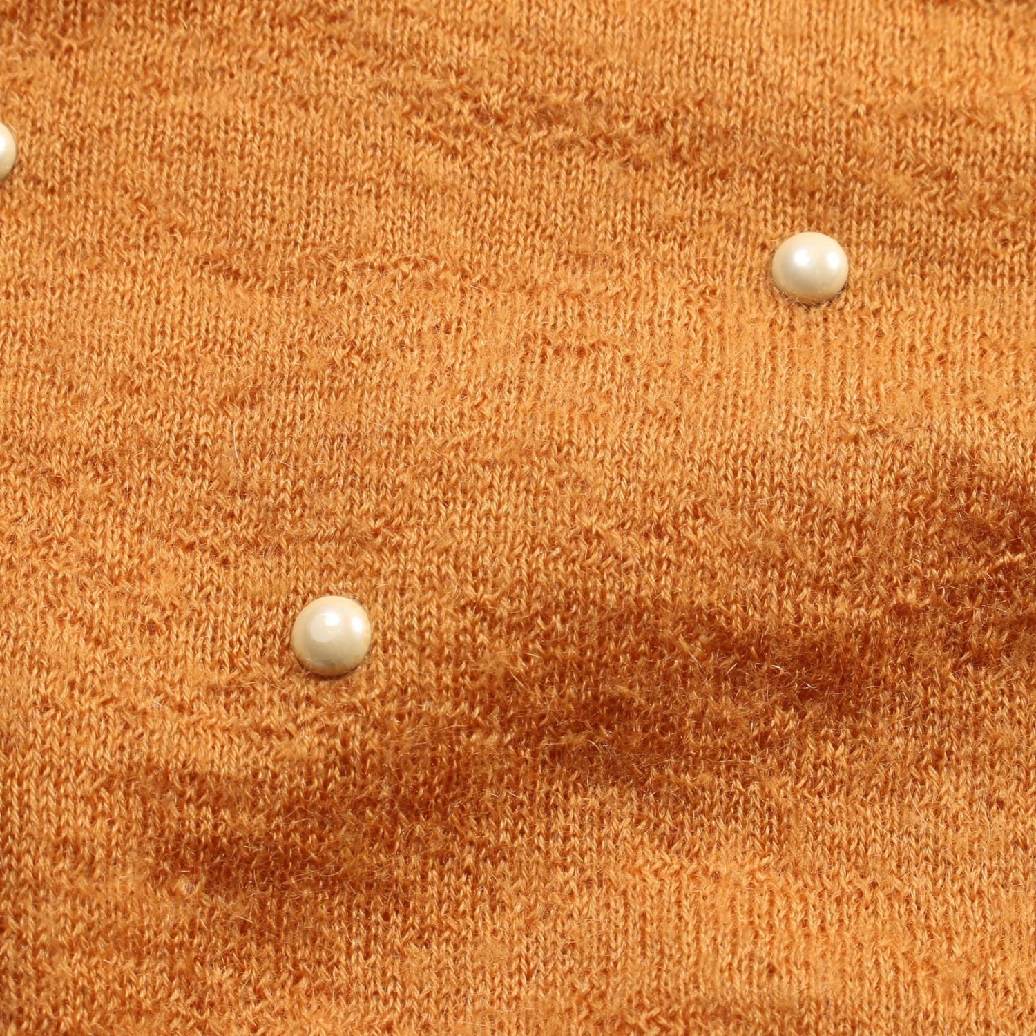 Chanel Orange With Pearl Knit Cashmere Moheya P 50015k 06342