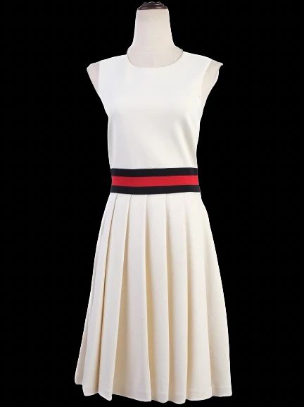 Gucci Excellent Condition White Nylon Sleeveless Dress Size S