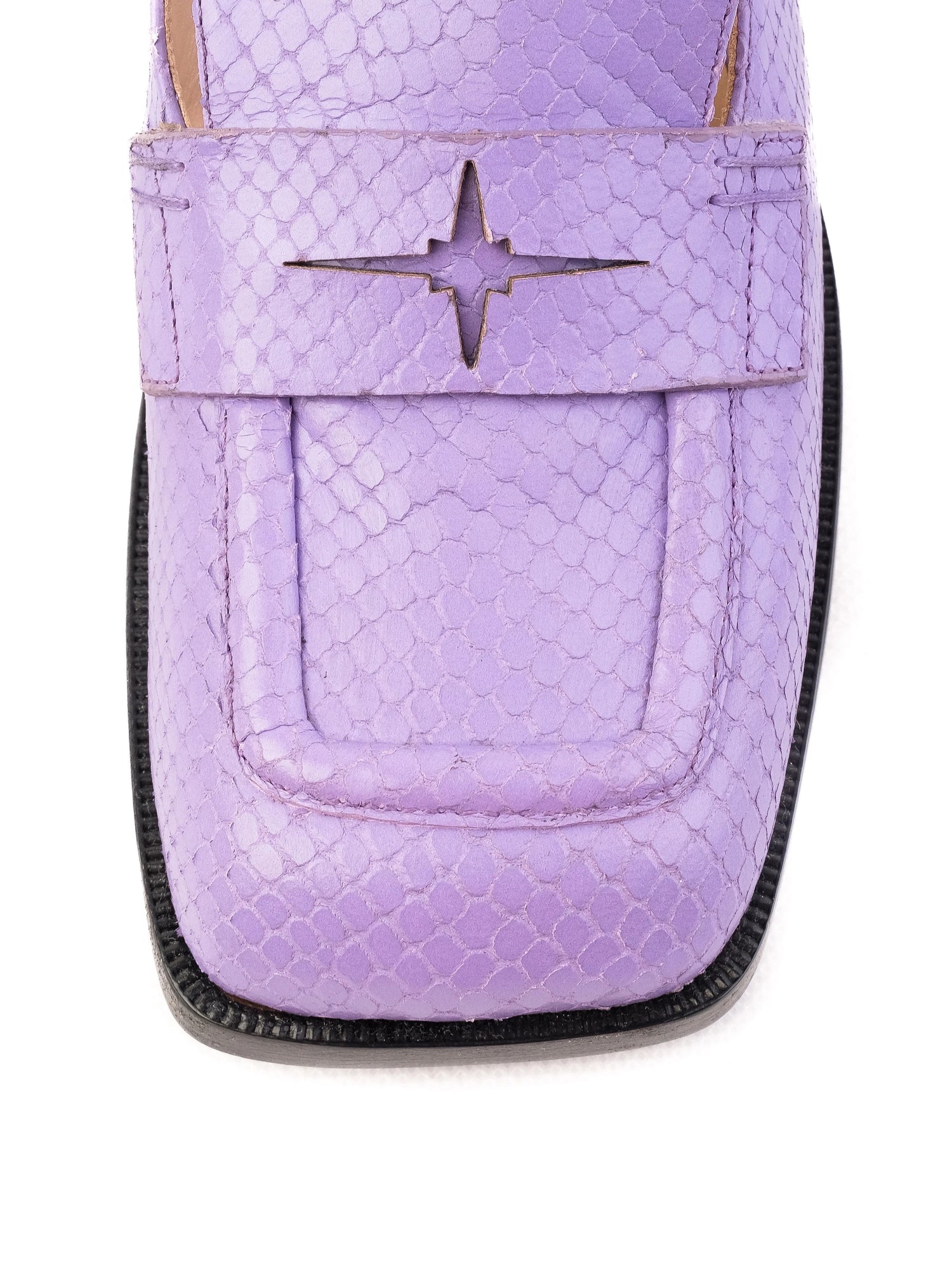 Excellent Purple Leather Slip-On Loafers Size 38 Women&
