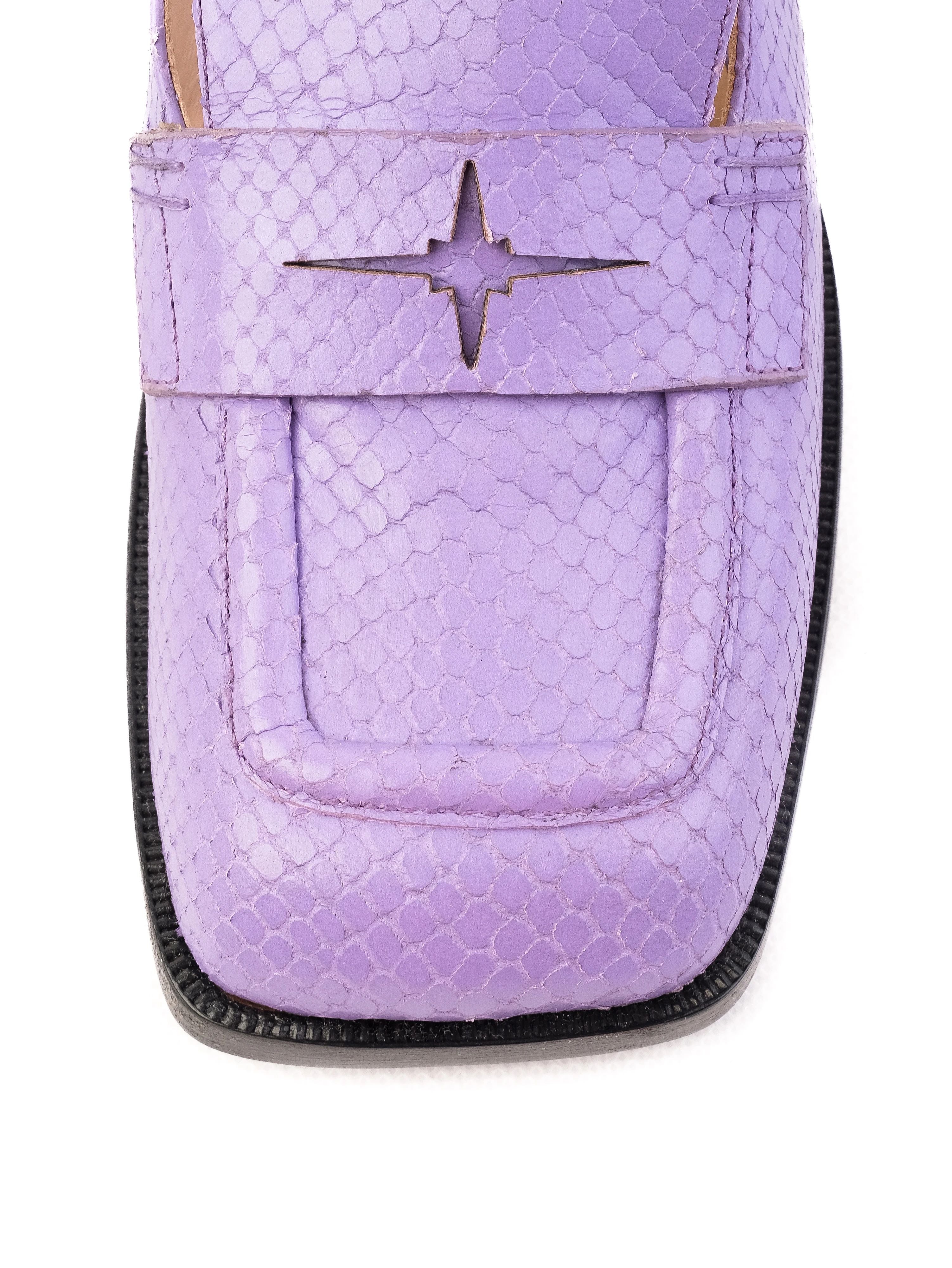 Excellent Purple Leather Slip-On Loafers Size 38 Women&