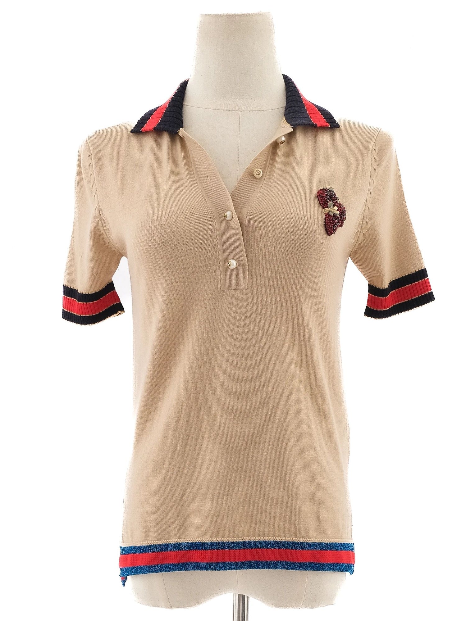 Gucci Excellent Condition Orange Wool Polo Shirt Size XS