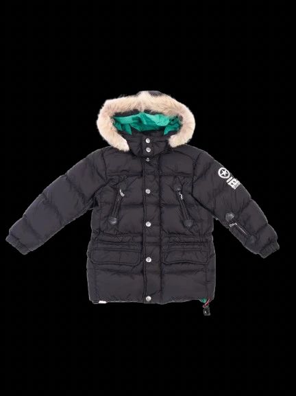 Excellent Bogner Black Puffer Jacket for Kids Size M with Fur Trim