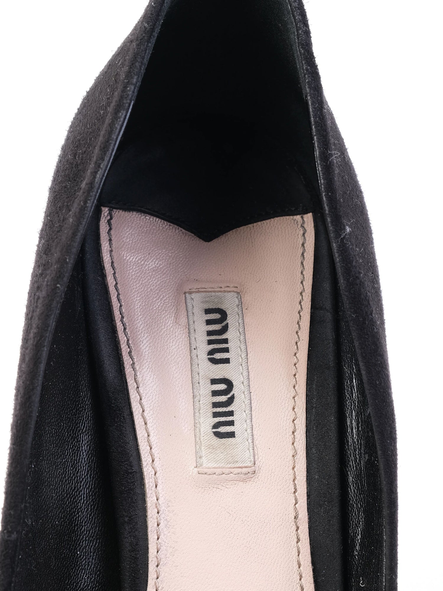 Excellent Miu Miu Black High-Heeled Stiletto Shoes Size 41.5 Leather
