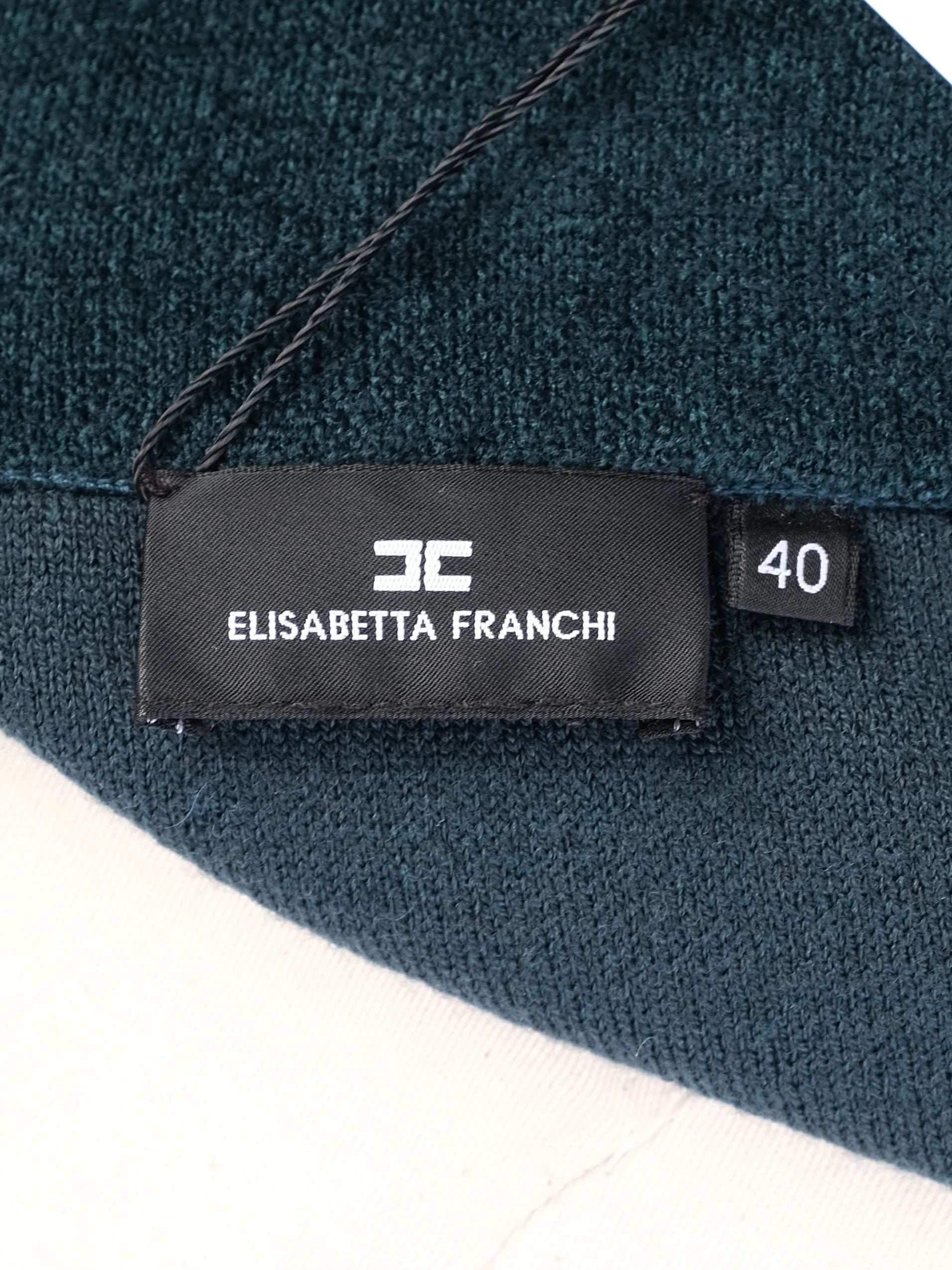 Elisabetta Franchi Green Wool Skirt Size S - Excellent Condition