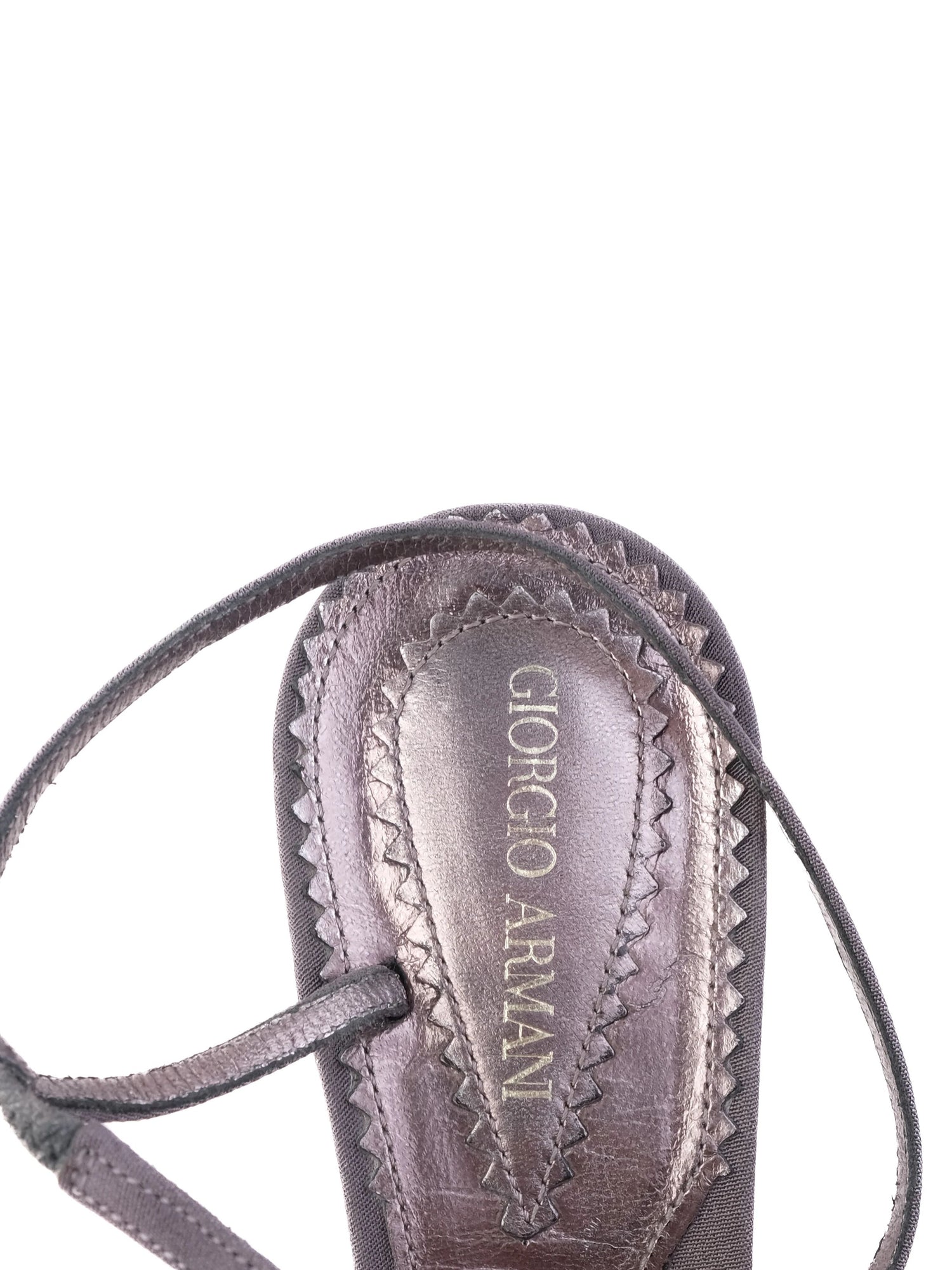 Excellent Giorgio Armani Gray Leather Slingback High-Heels Size 38