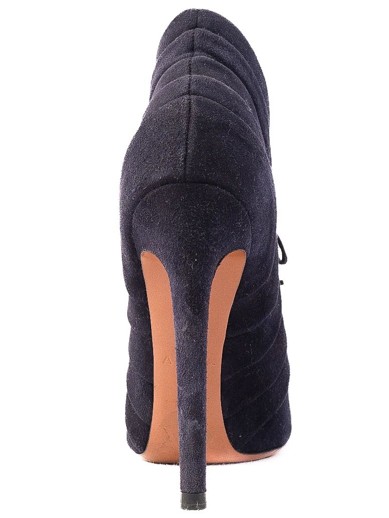 Excellent Alaia Blue Leather High-Heeled Ankle Boot Size 36.5