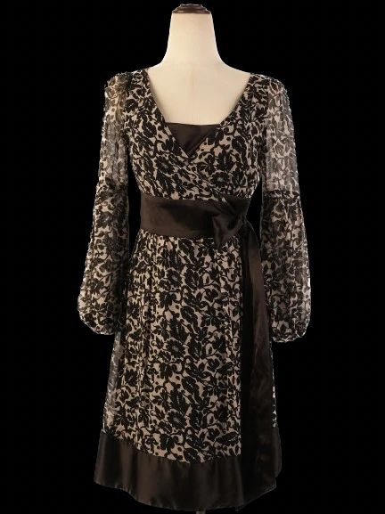 Excellent Diane von Furstenberg Silk Floral Lace Dress Size M