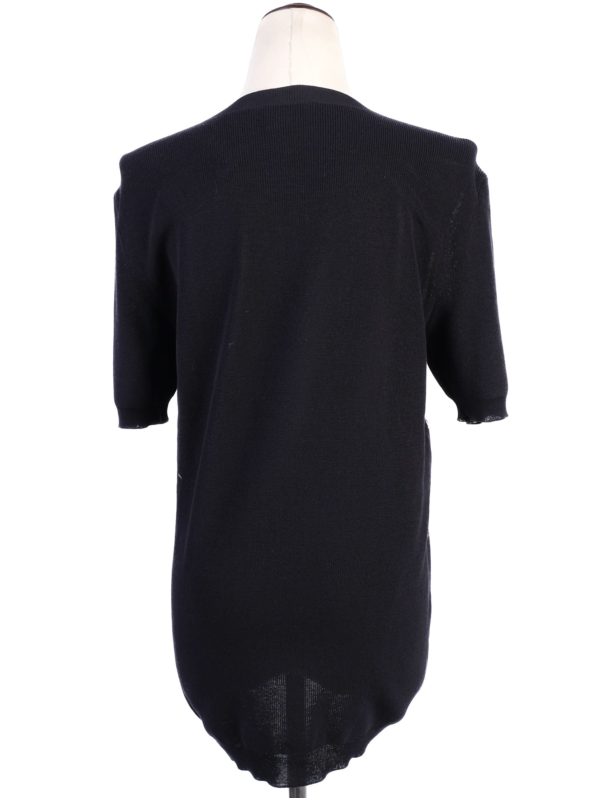 Excellent Lanvin Short Sleeve Sweater Black Combined M Women