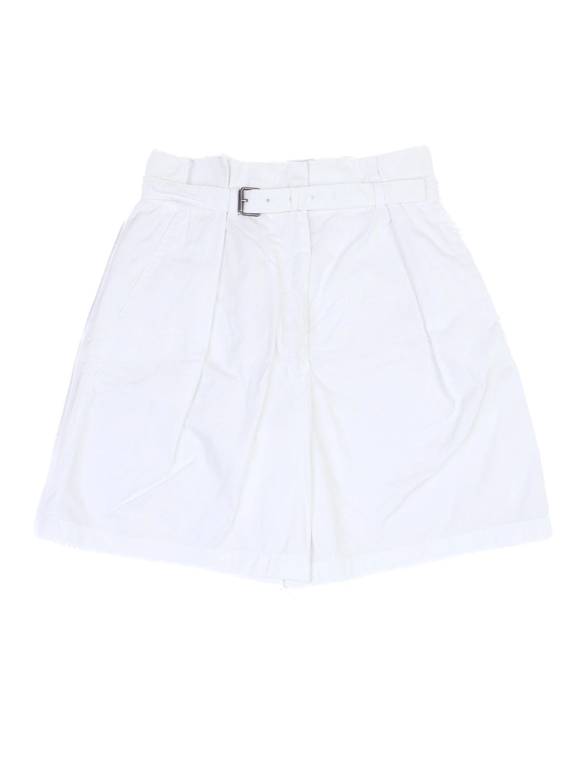 Excellent Weekend MaxMara White Cotton Shorts with Belt Size N/A