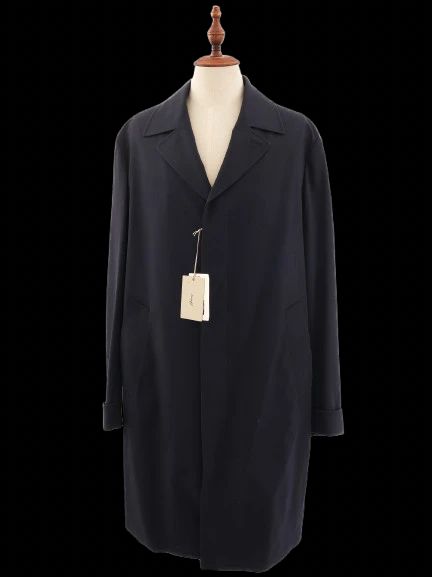 NEW BRIONI Dark Blue Wool Overcoat Size XL for Men