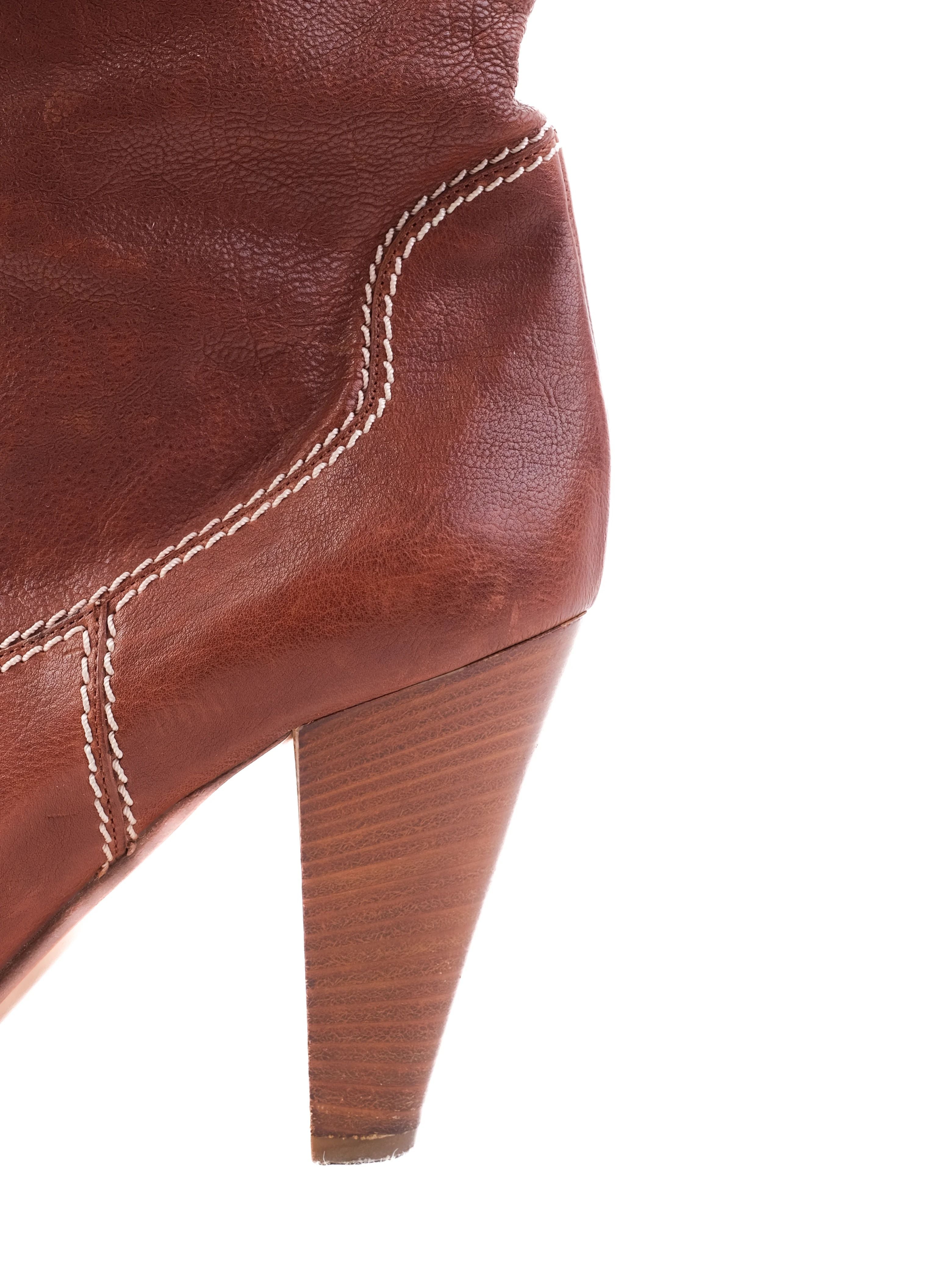 Excellent Bally Orange Leather WomenÕs Heeled Boots Size 41