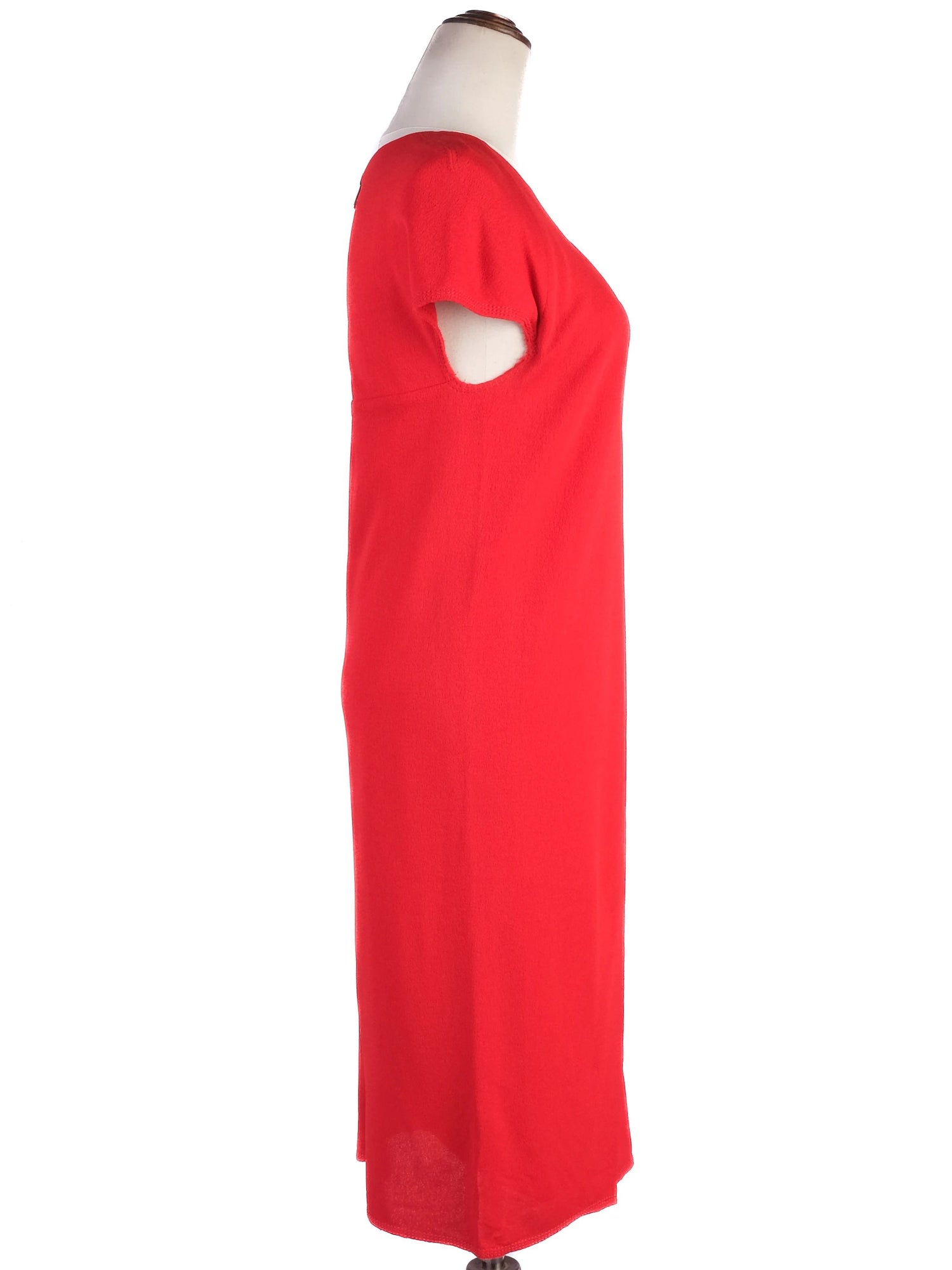 Excellent Louis Vuitton Red Viscose Dress Size XS with Zip Closure