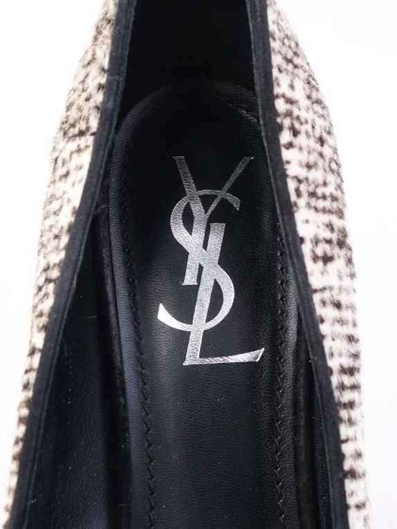 Excellent Yves Saint Laurent Black & White High-Heeled Shoes Size 39
