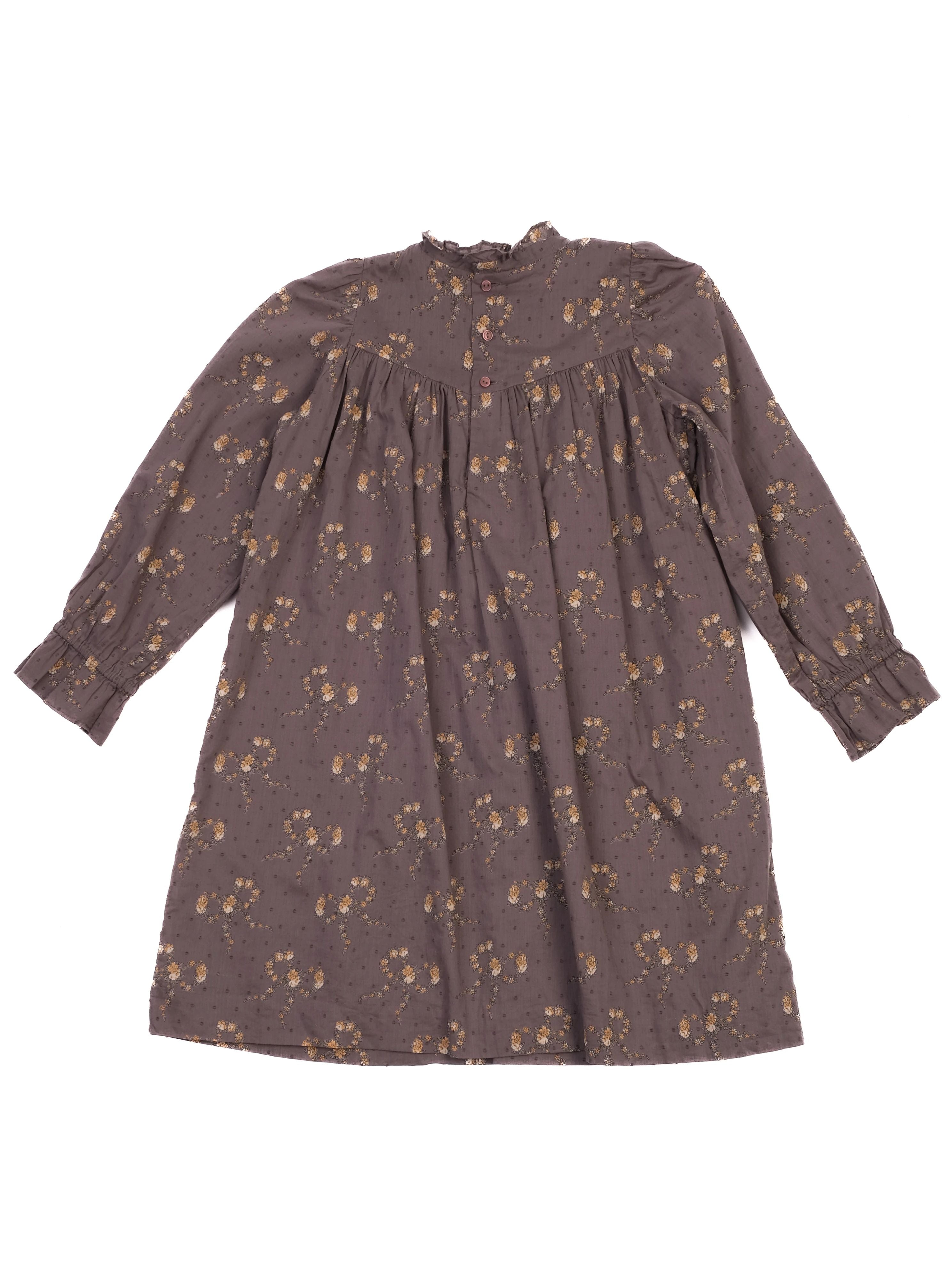 Excellent Bonpoint Gray Floral Dress Size 8 for Kids