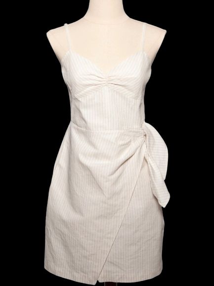 Good Rebecca Taylor White Cotton Spaghetti Strap Dress Size XS