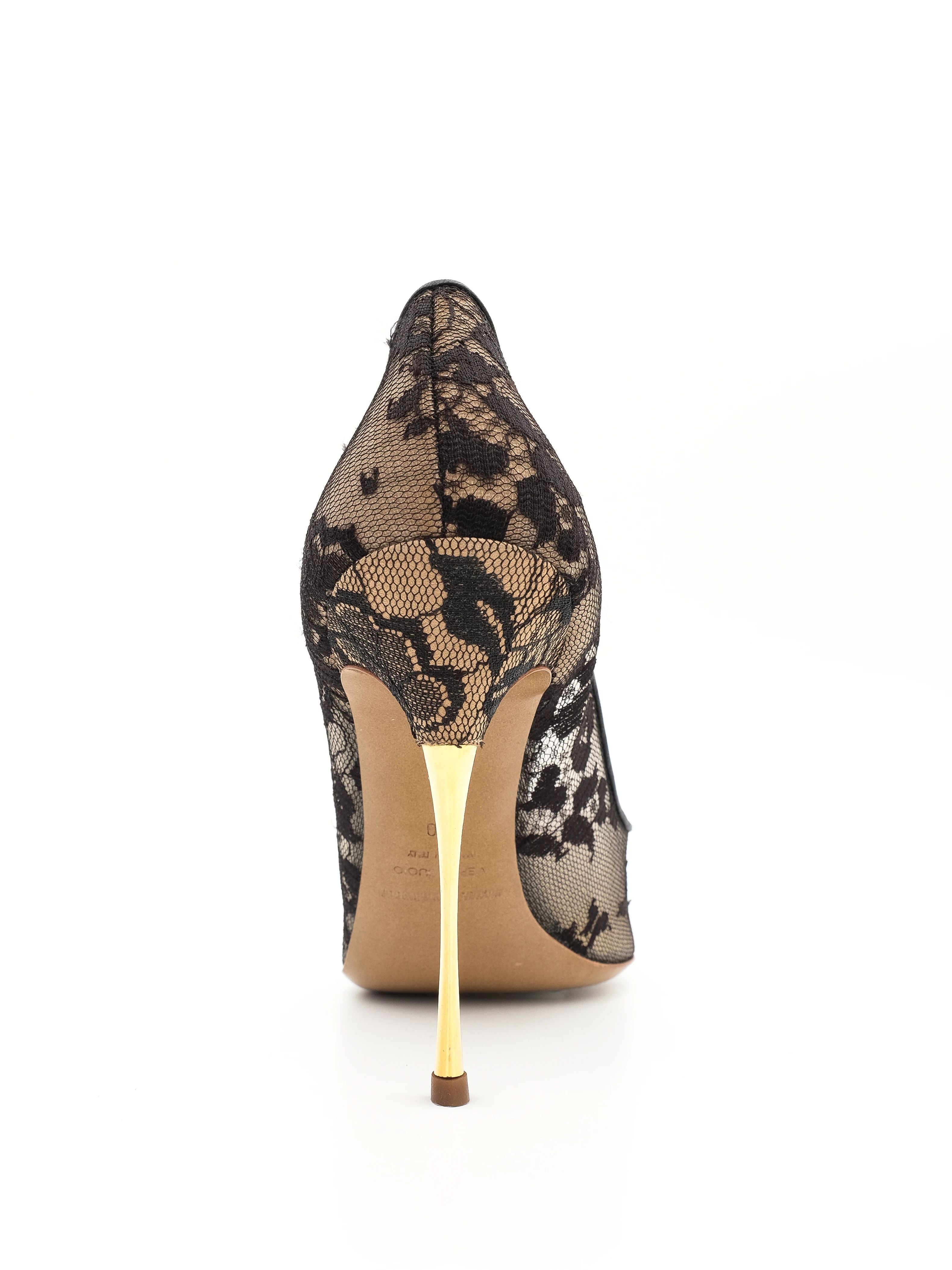 NEW Nicholas Kirkwood Black Lace High-Heeled Shoes Size 40