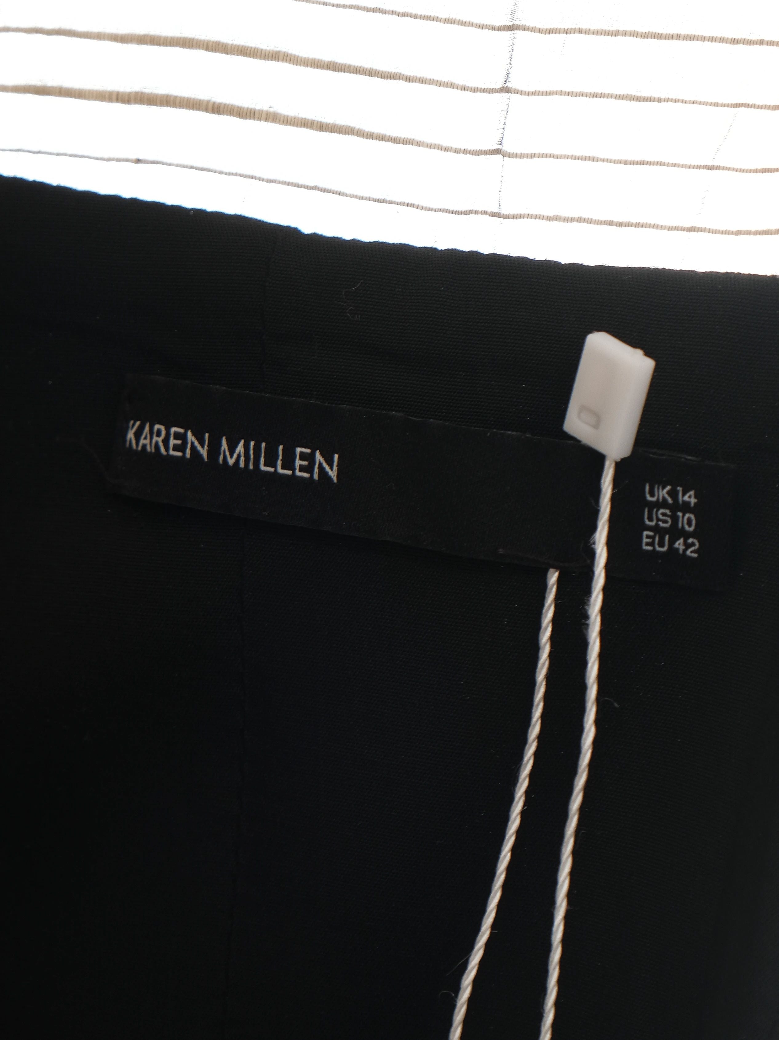 Karen Millen Black Sleeveless Jumpsuit XL with Sheer Detail