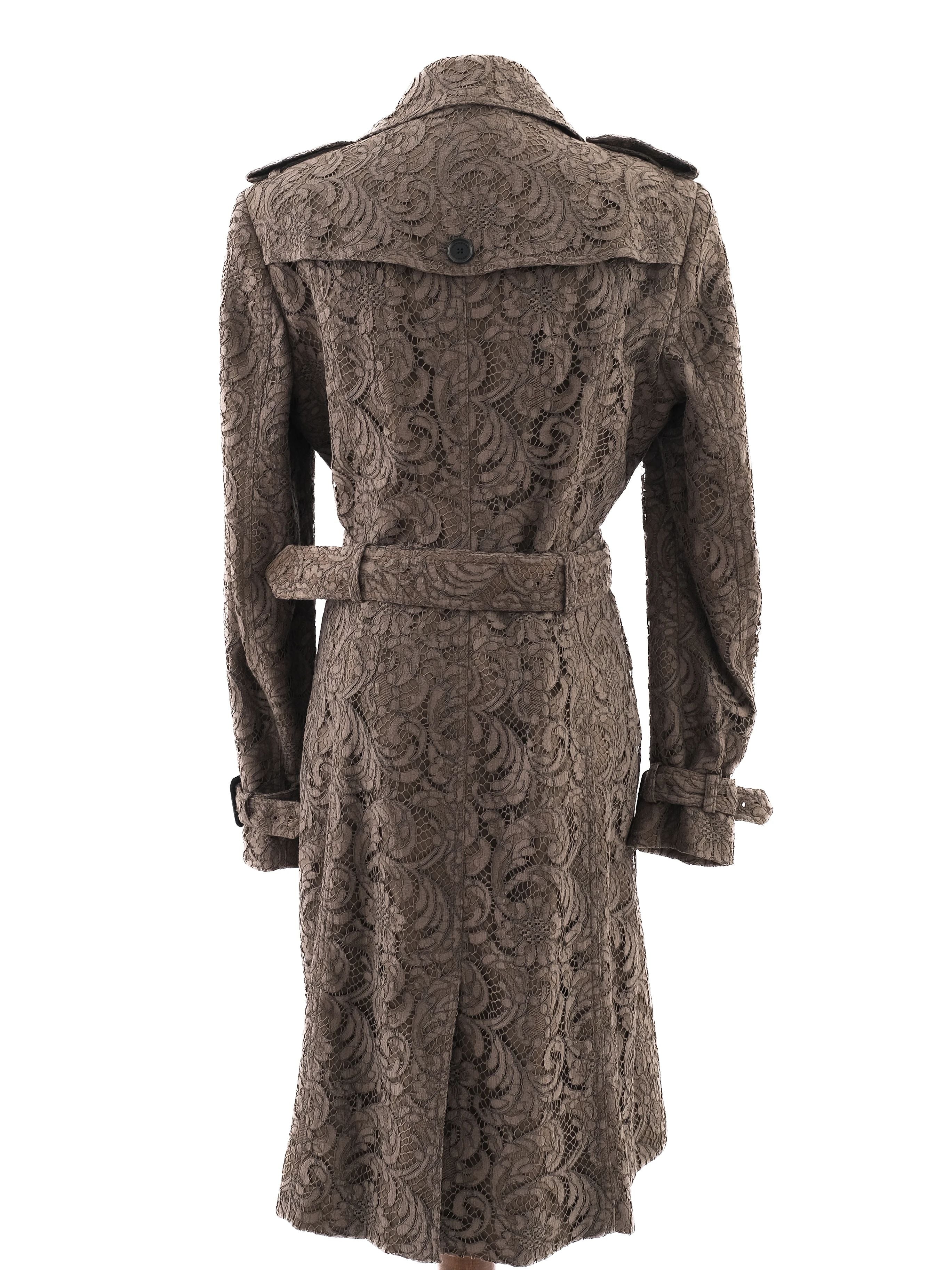 Excellent Burberry Orange Lace Trench Coat Size L