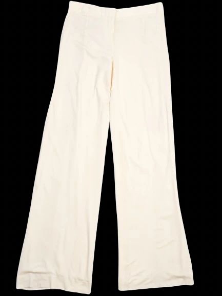 Excellent Alberta Ferretti White Wide-Leg Pants Size S Viscose