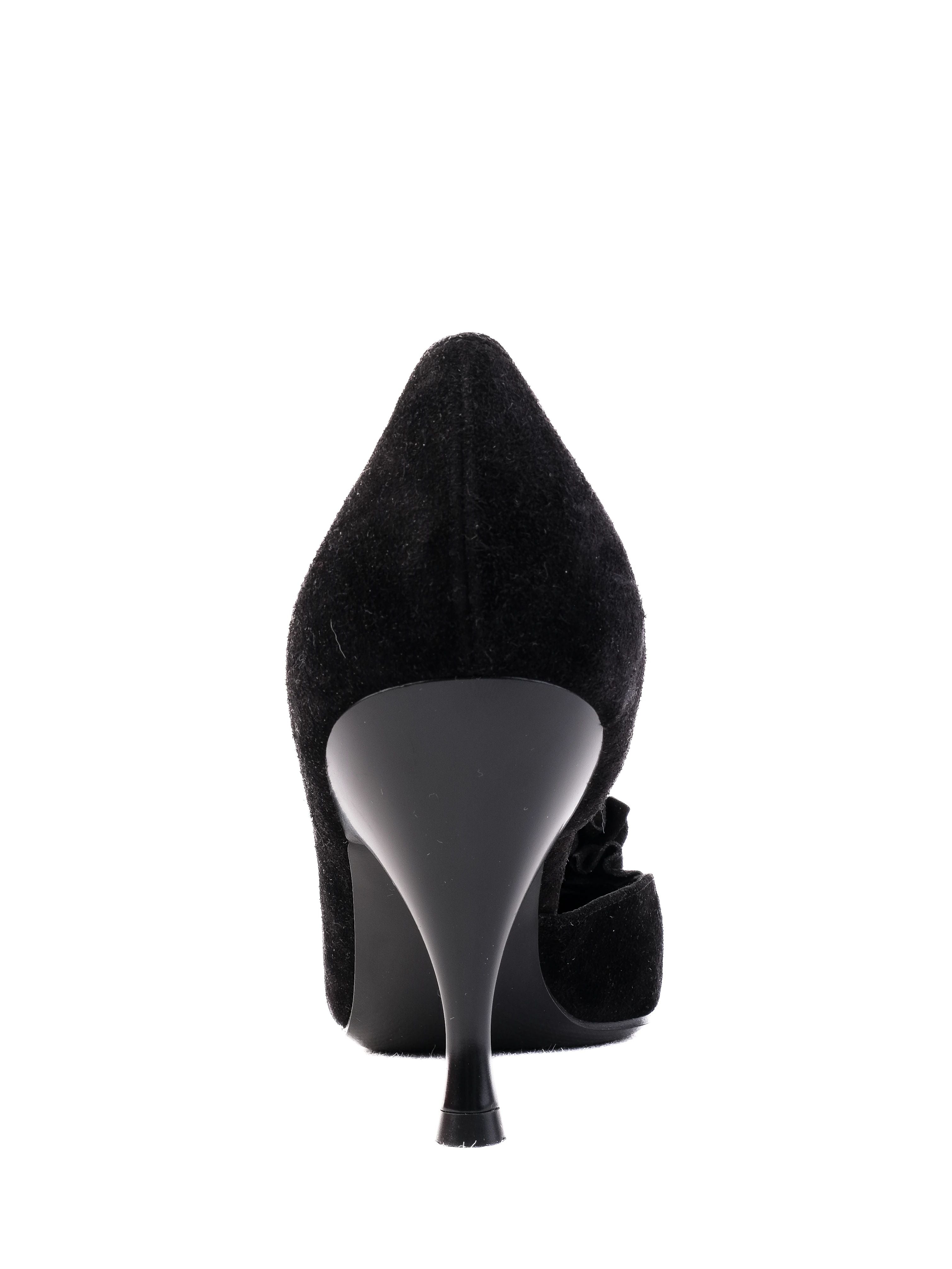 Excellent Salvatore Ferragamo Black Suede High Heeled Shoes Size 37.5