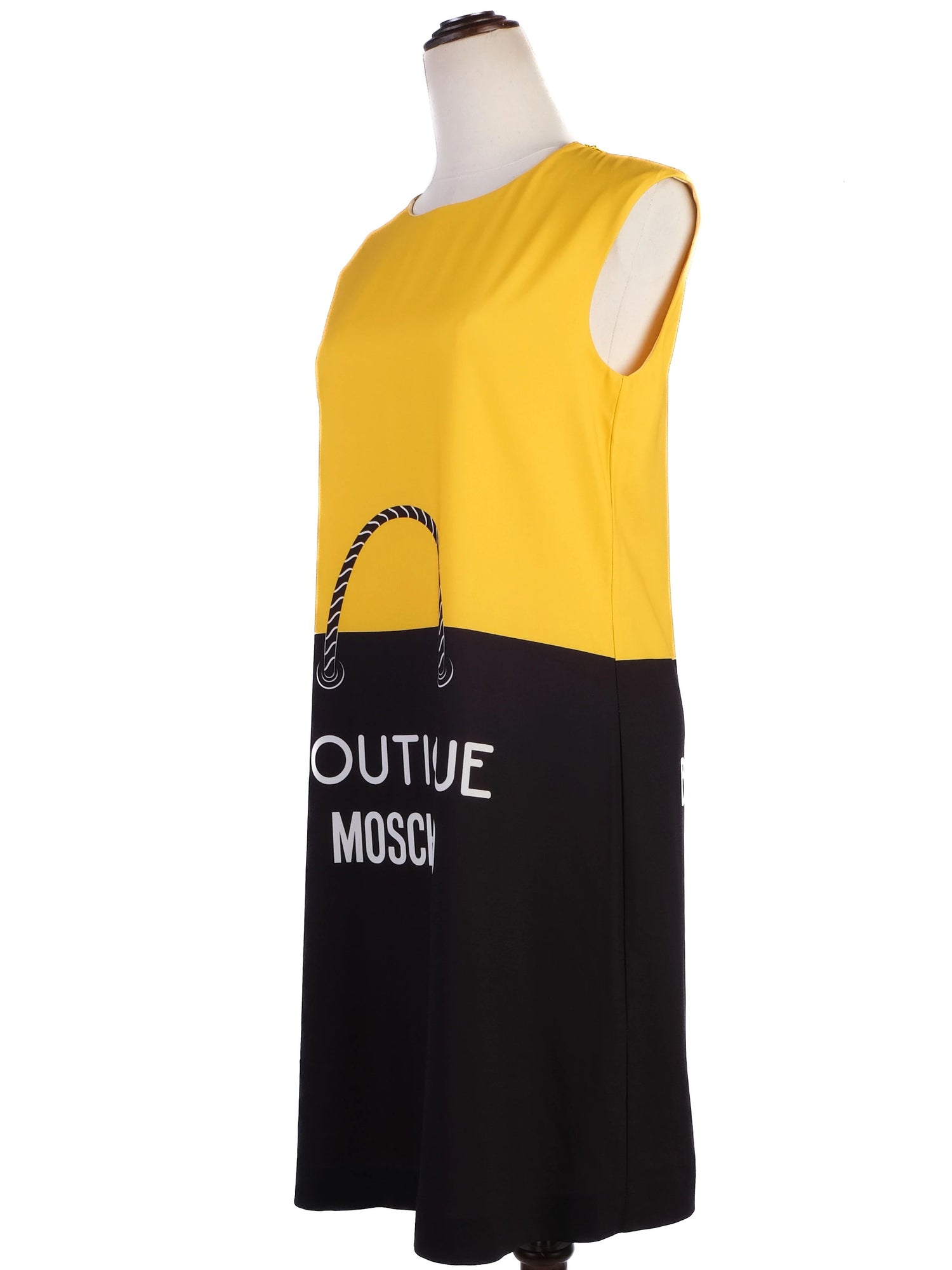 Excellent Moschino Yellow Dress Size S Boutique Graphic Design