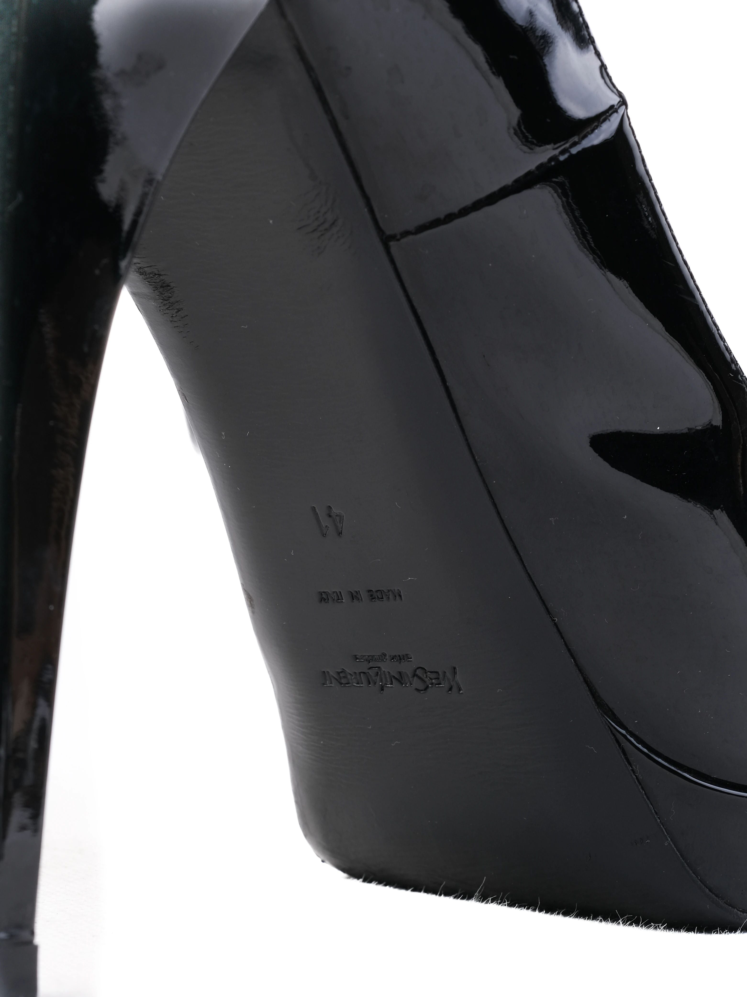 Excellent Yves Saint Laurent Black Leather High Heels Size 41