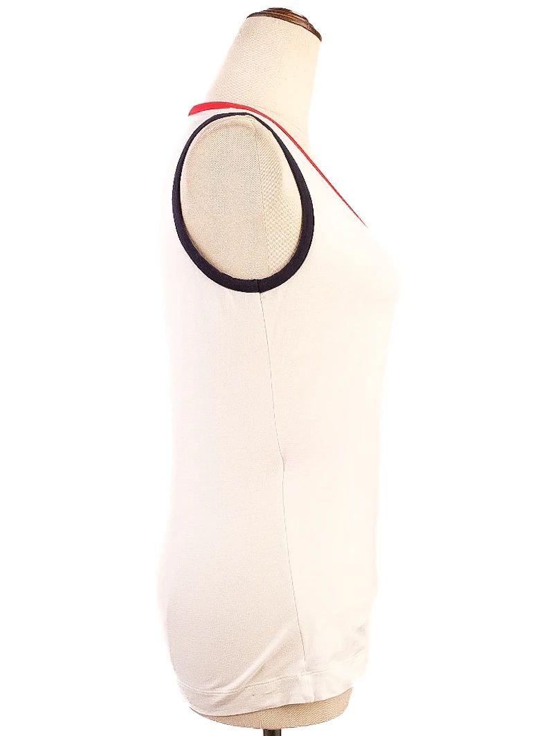Excellent Clips White Cotton Sleeveless Top with Wrap Design