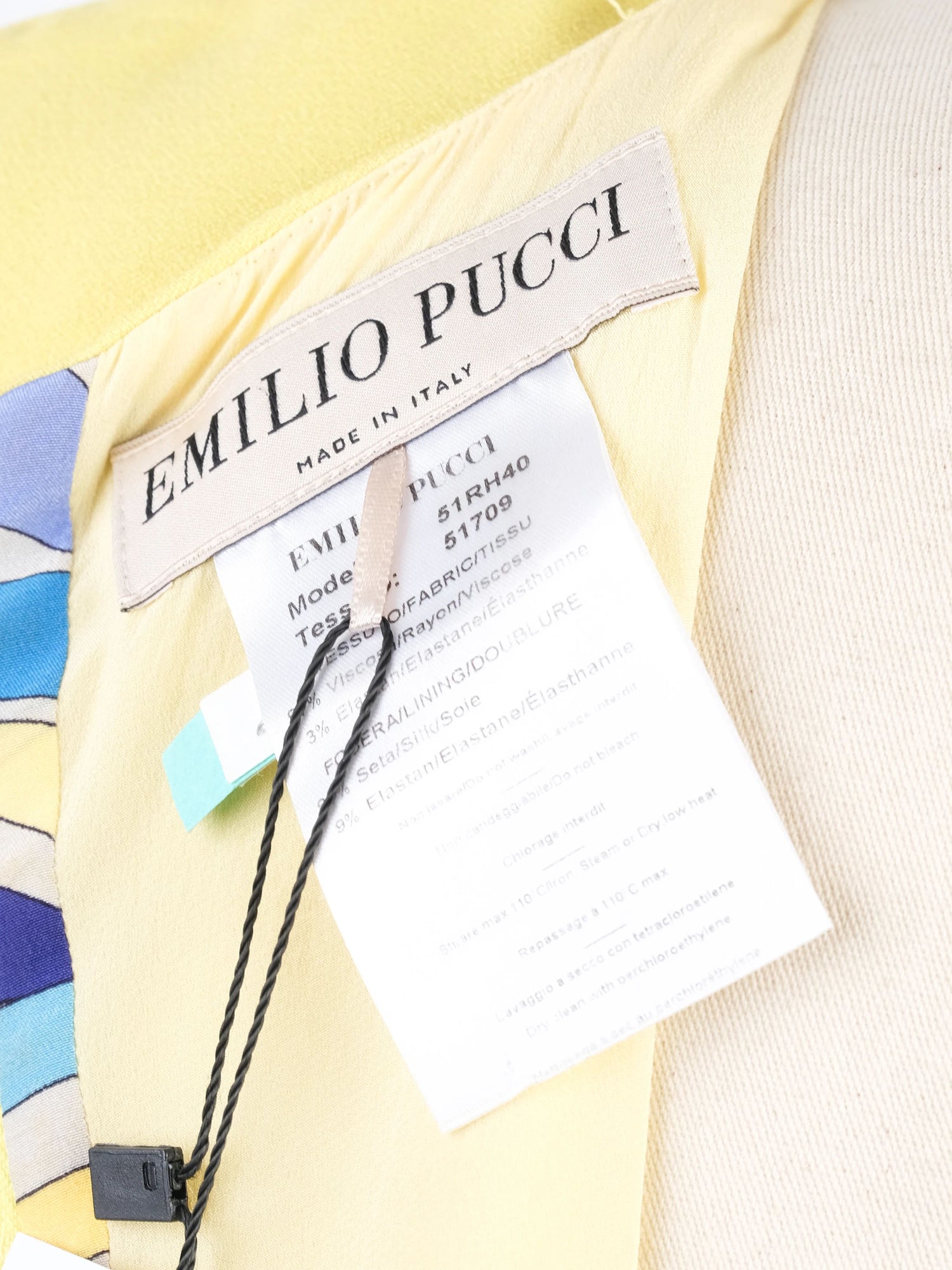 Excellent Emilio Pucci Yellow Sleeveless Dress Size XL Viscose