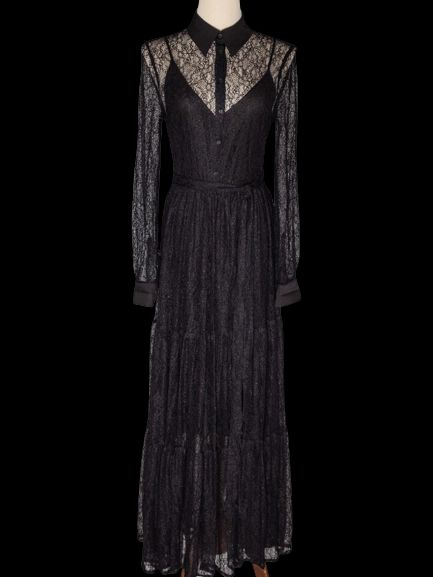 Good Beymen Club Black Lace Dress Long Sleeves Size N/A