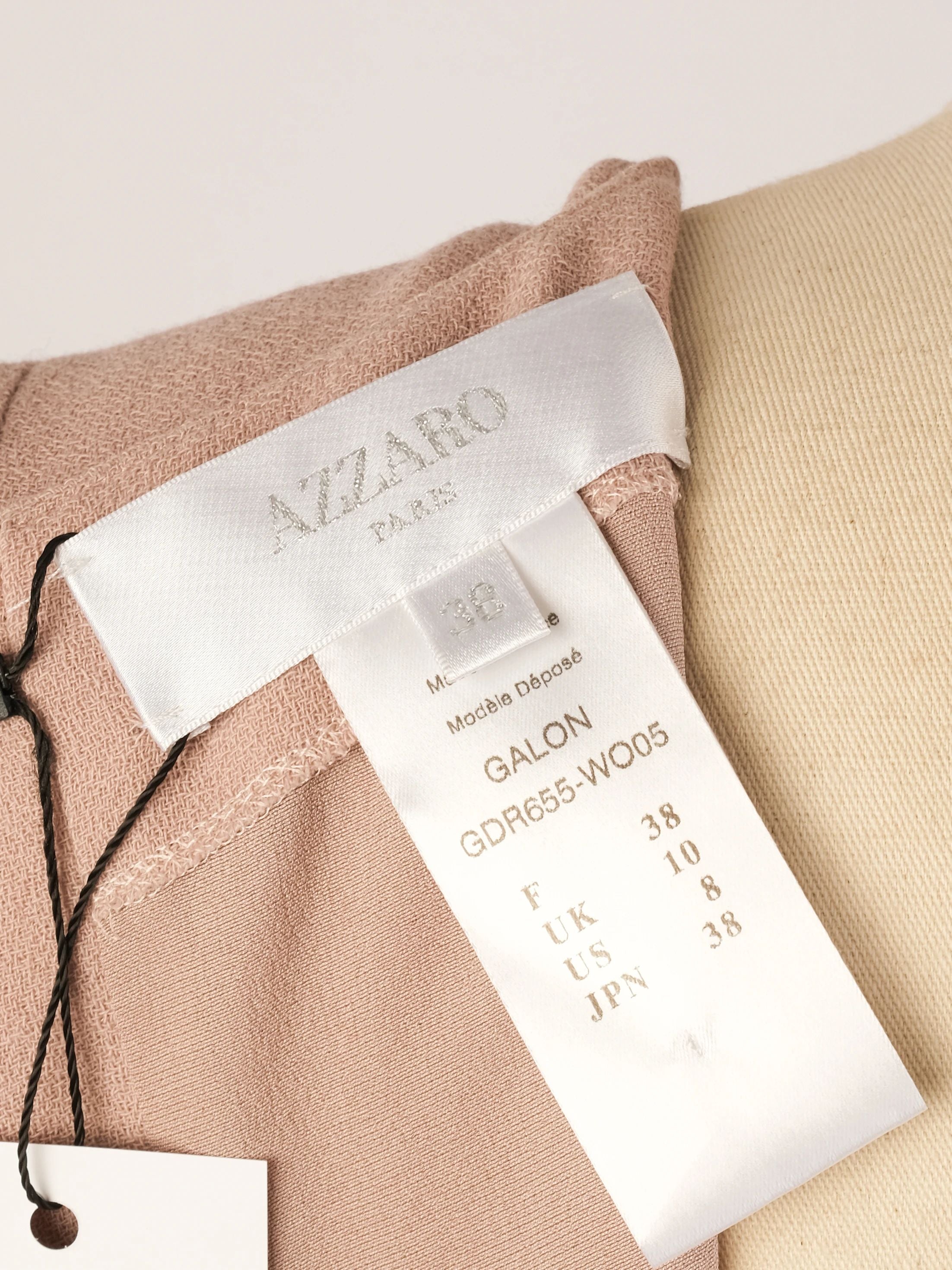 Excellent Azzaro Pink Wool Dress M with Decorative Bow