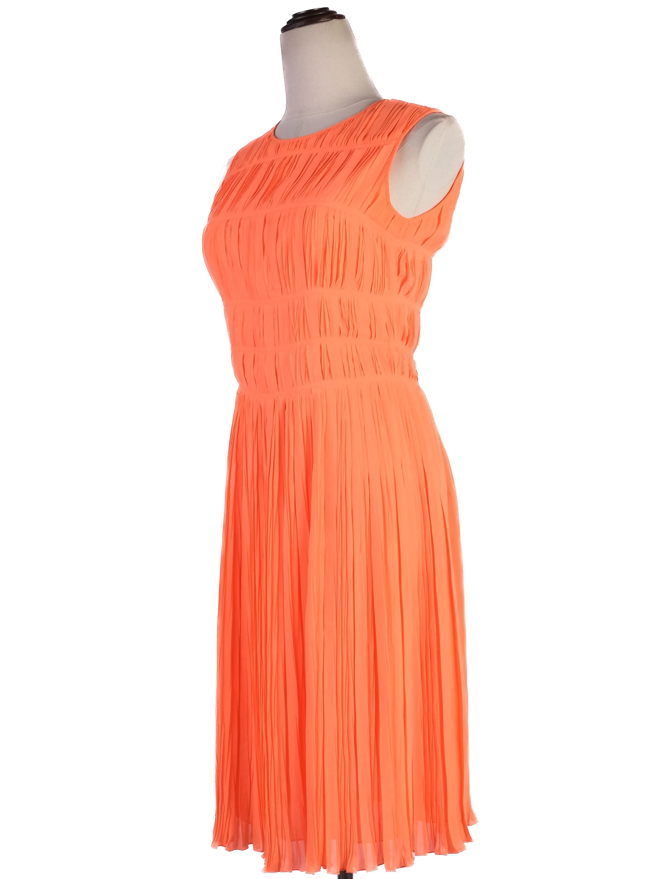 Excellent Blumarine Orange Sleeveless Pleated Dress Size M