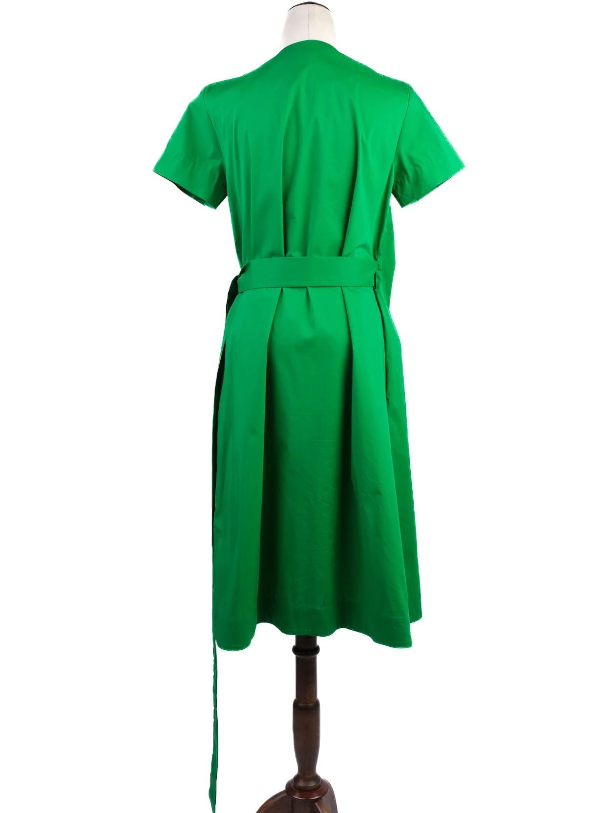 Excellent COS Green Nylon Wrap Dress Size XS with Tie Waist