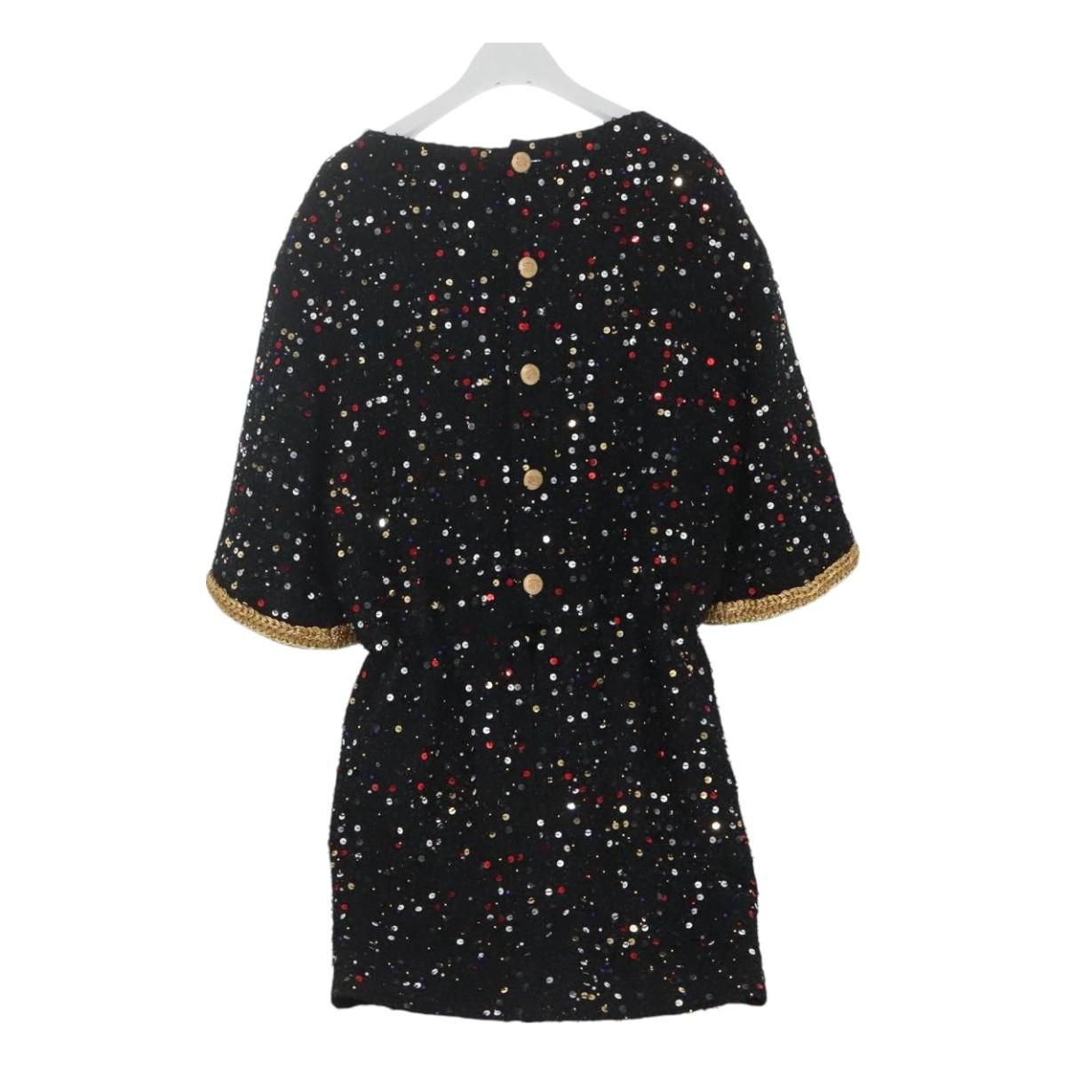 Chanel One Piece Shirt Tweed Black Cc Auth